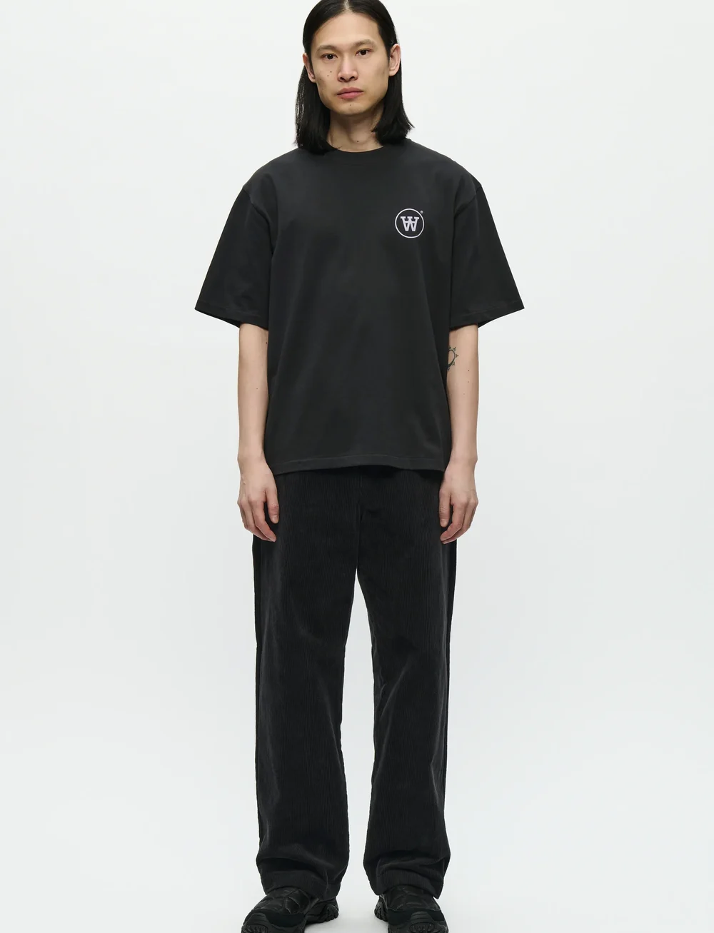 WOOD WOOD - WWLiam tee AAcomp 25074 - kurzärmelig - black - 3