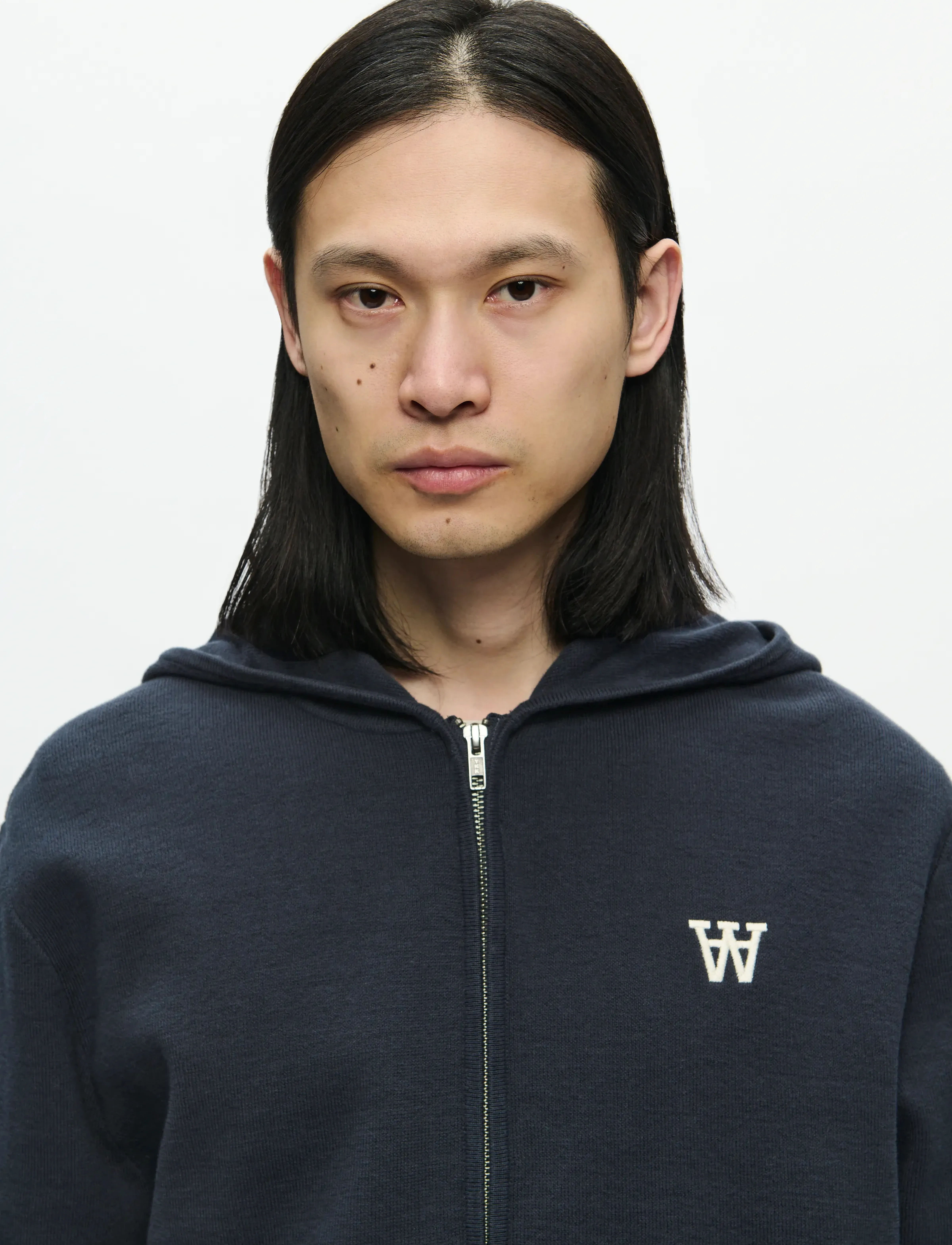 WOOD WOOD Wwcurt Zipper 25212, XS, Navy, Sweatshirts & Hættetrøjer > Hættetrøjer, Herre
