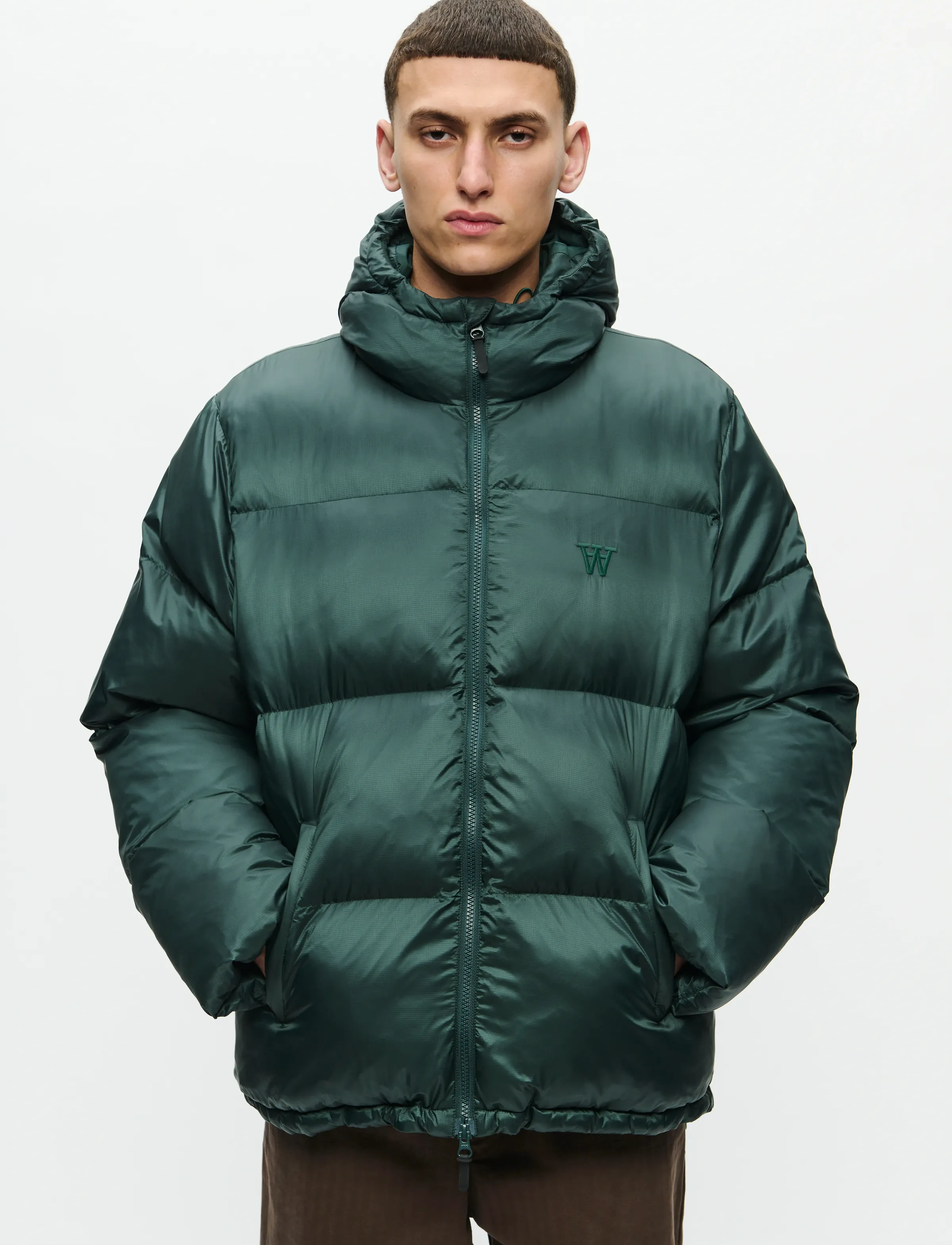 WOOD Wwclaus Puffer Jacket 25233, XL, Jackets, Grün - Padded Männerswear