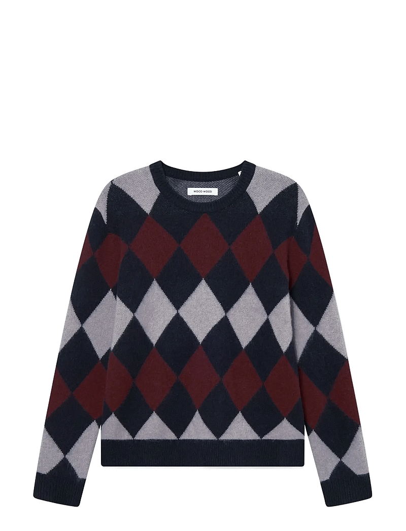 WOOD WOOD - WWJan crew neck 25232 - rundhalsad - decadent gray check - 1