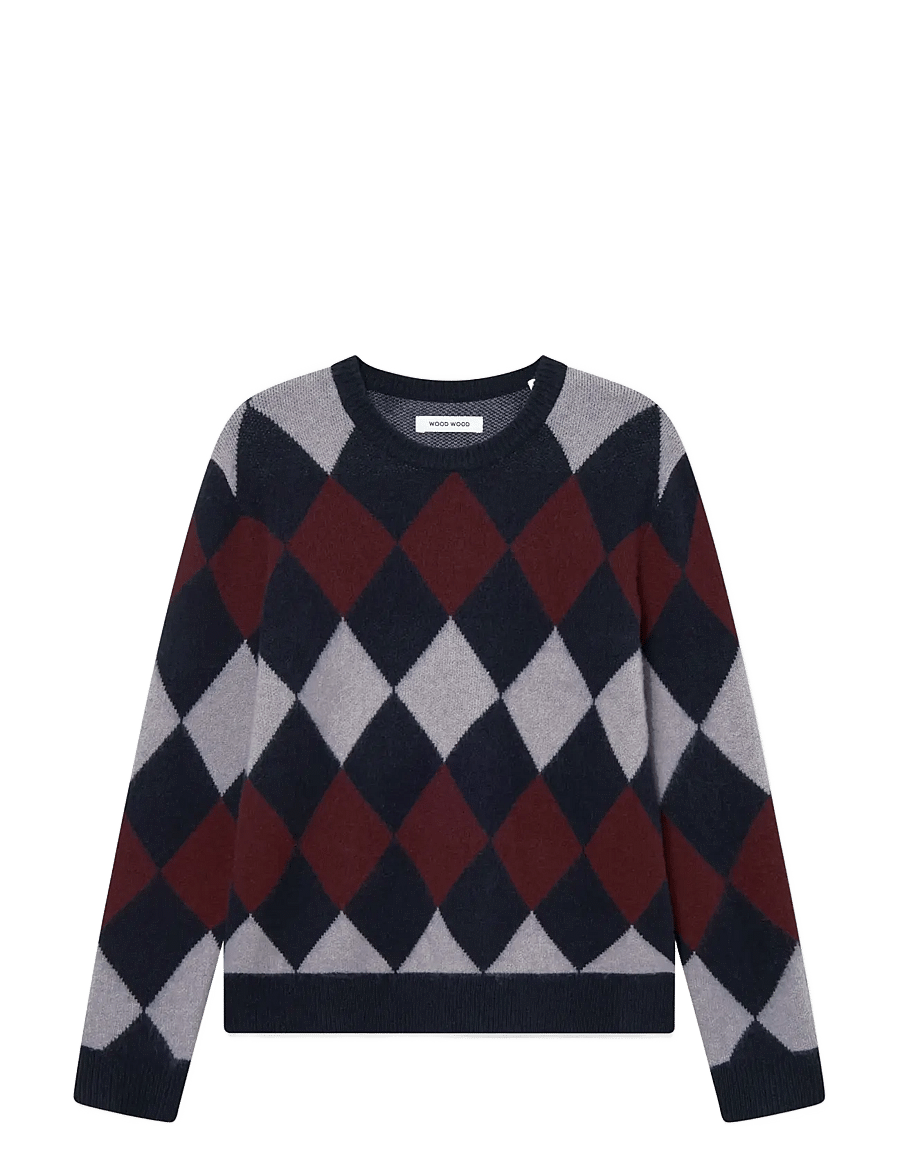 WOOD WOOD - WWJan crew neck 25232 - rund hals - decadent gray check - 1