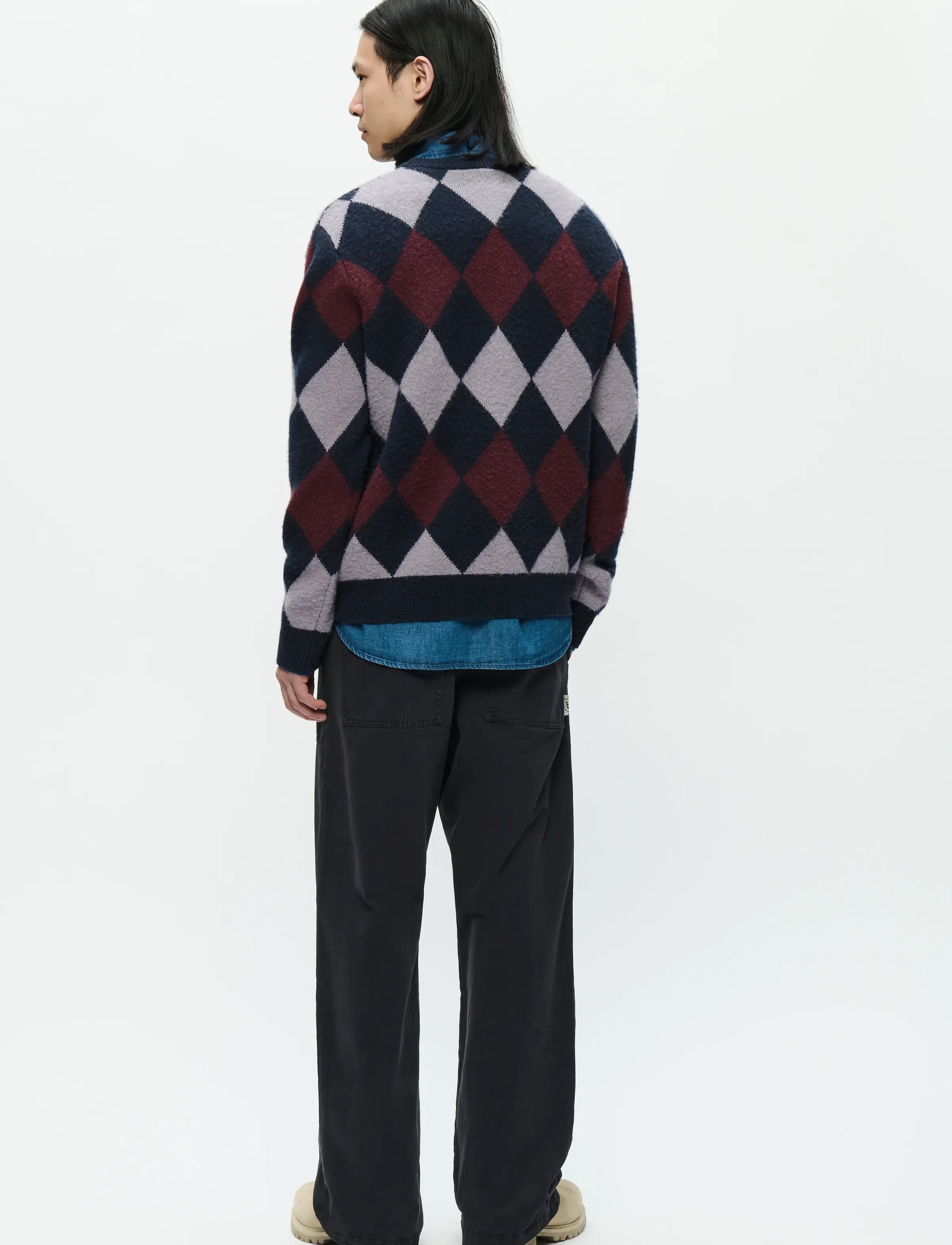 WOOD WOOD - WWJan crew neck 25232 - kringlótt hálsmál  - decadent gray check - 3
