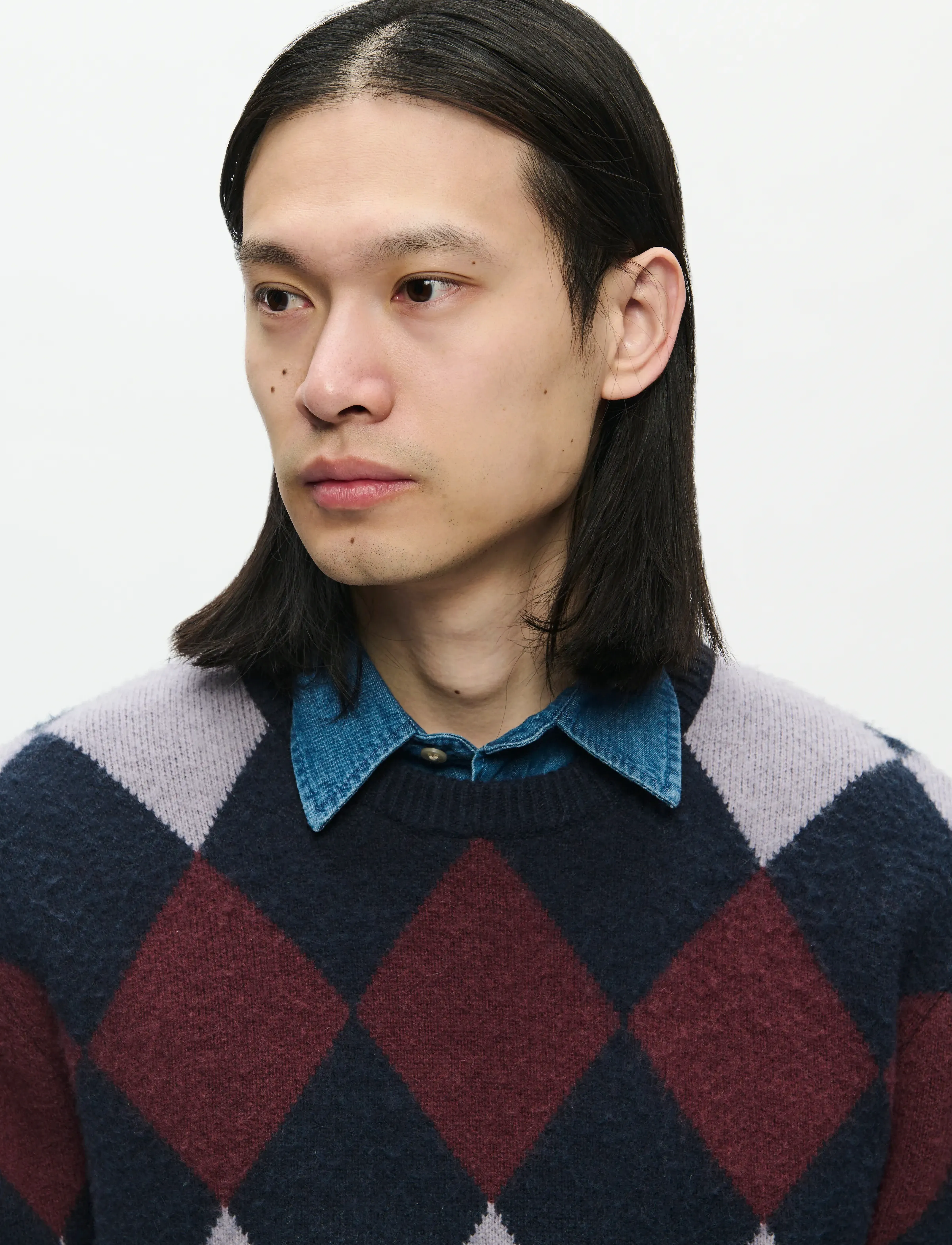 WOOD WOOD - WWJan crew neck 25232 - kringlótt hálsmál  - decadent gray check - 4