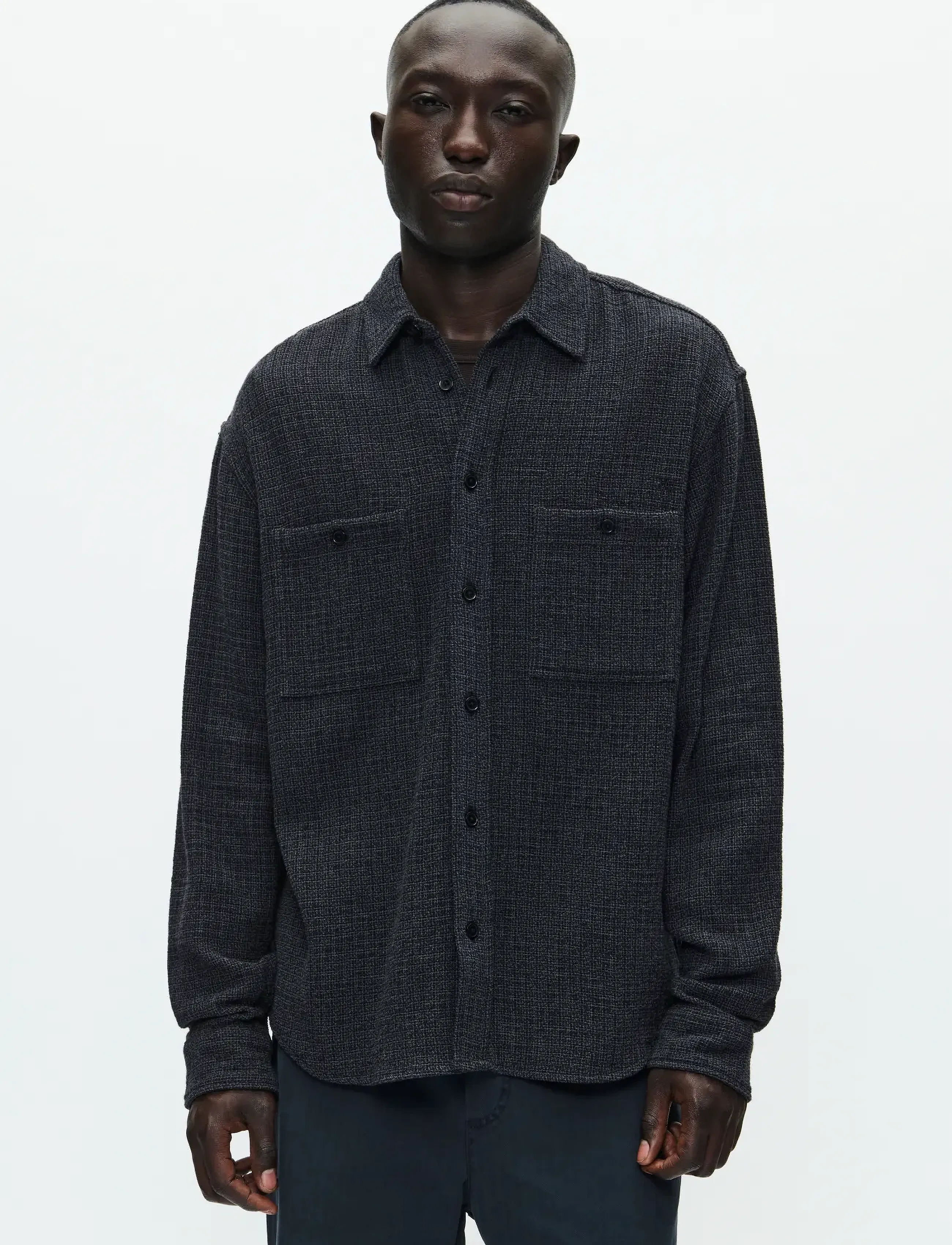 WOOD WOOD WWCooper shirt 25276 - Skjorter - BLACK PINSTRIPE / grey