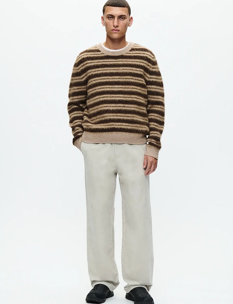 WOOD WOOD - WWEnker crew neck 25192 - rundhals - greige stripe - 2
