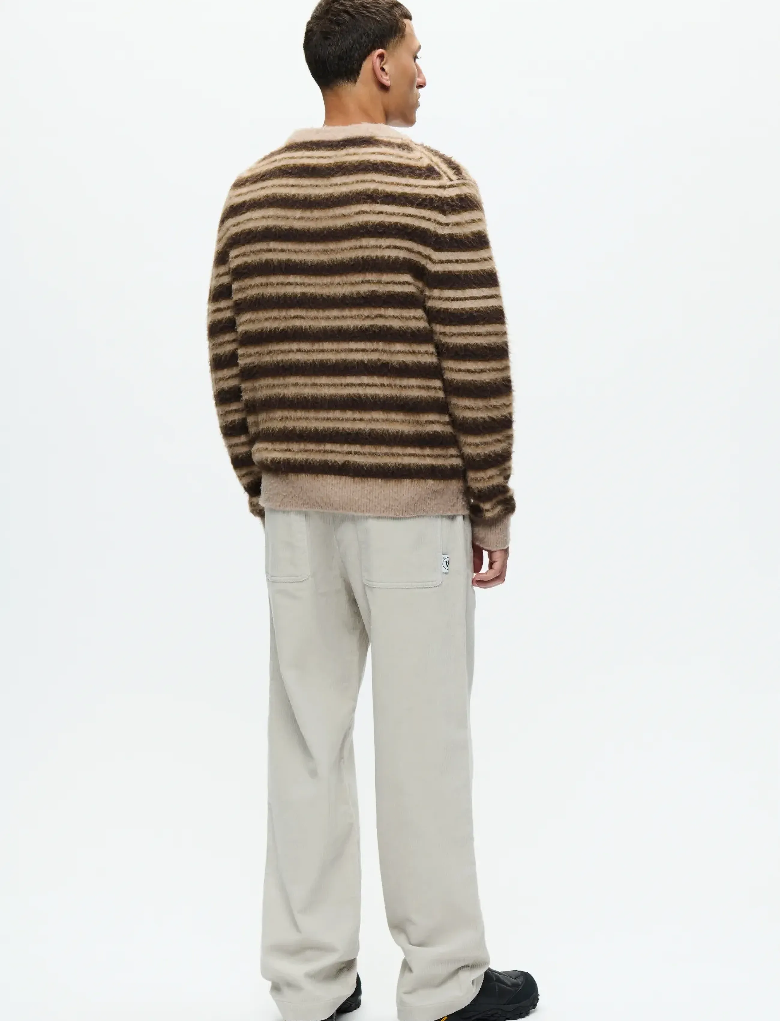 WOOD WOOD - WWEnker crew neck 25192 - rundhals - greige stripe - 3