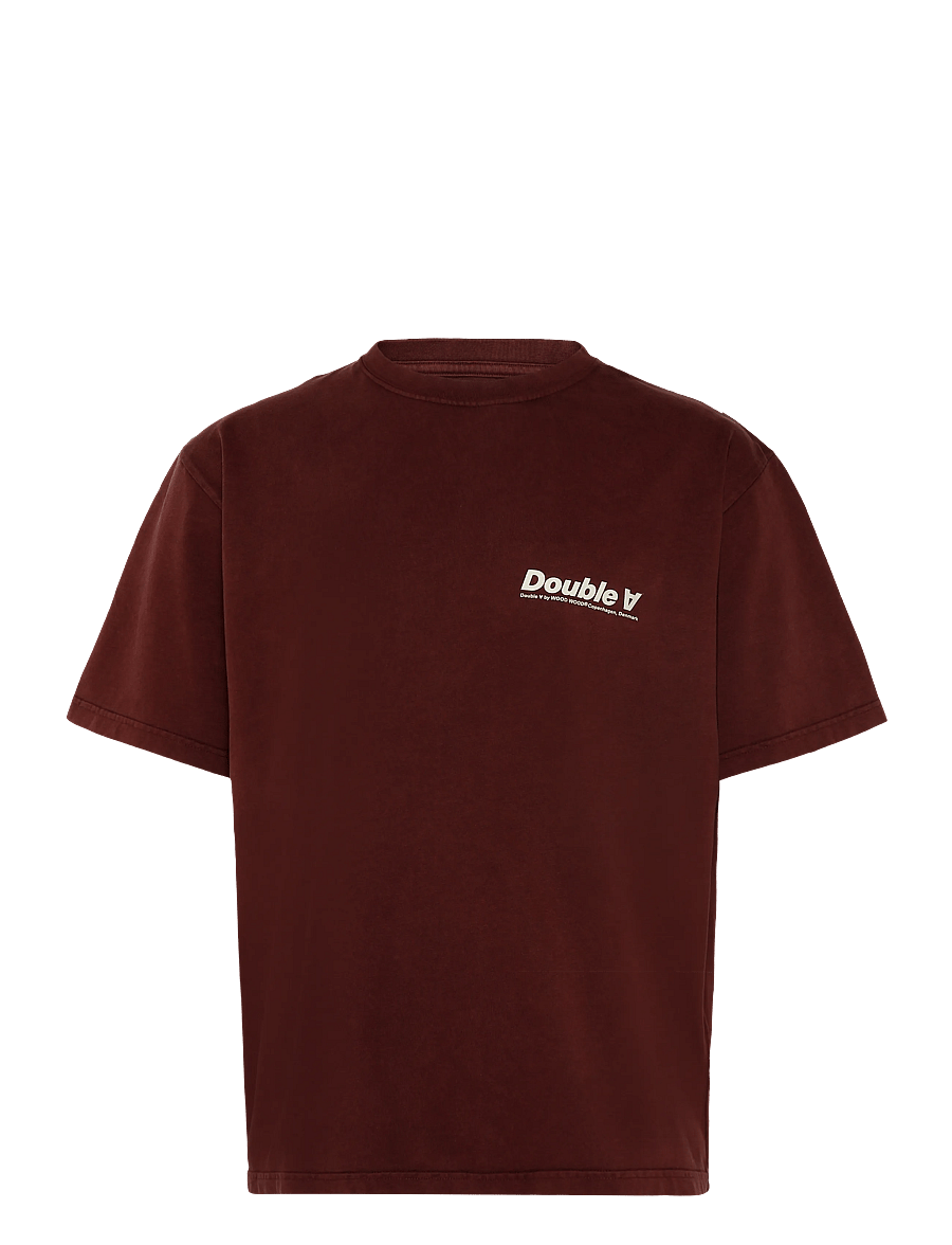 WOOD WOOD - WWLiam tee italic 25210 - kurzärmelige t-shirts - decadent chocolate - 1