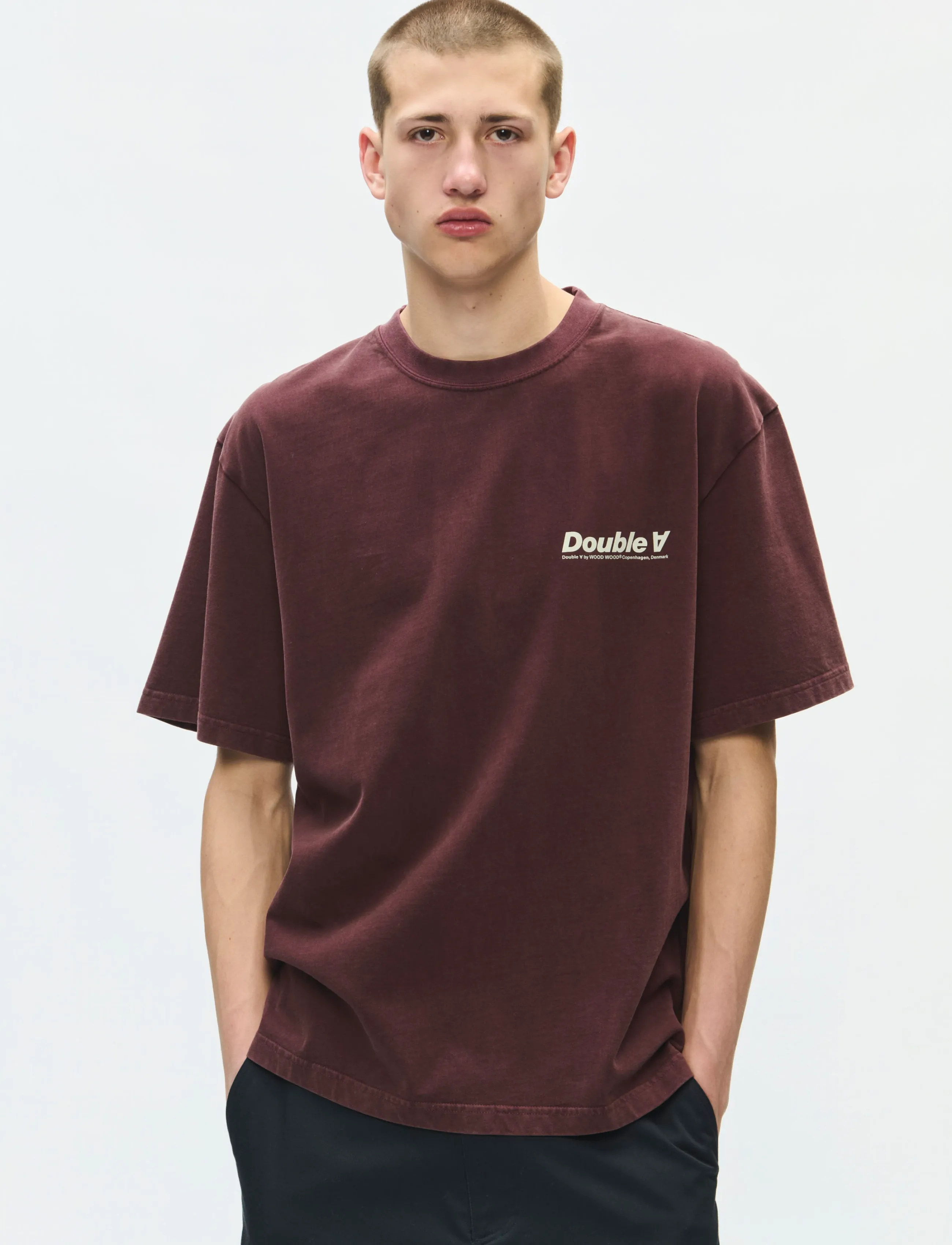 WOOD WOOD WWLiam tee italic 25210 - Kurzärmelige T-Shirts - DECADENT CHOCOLATE / brown