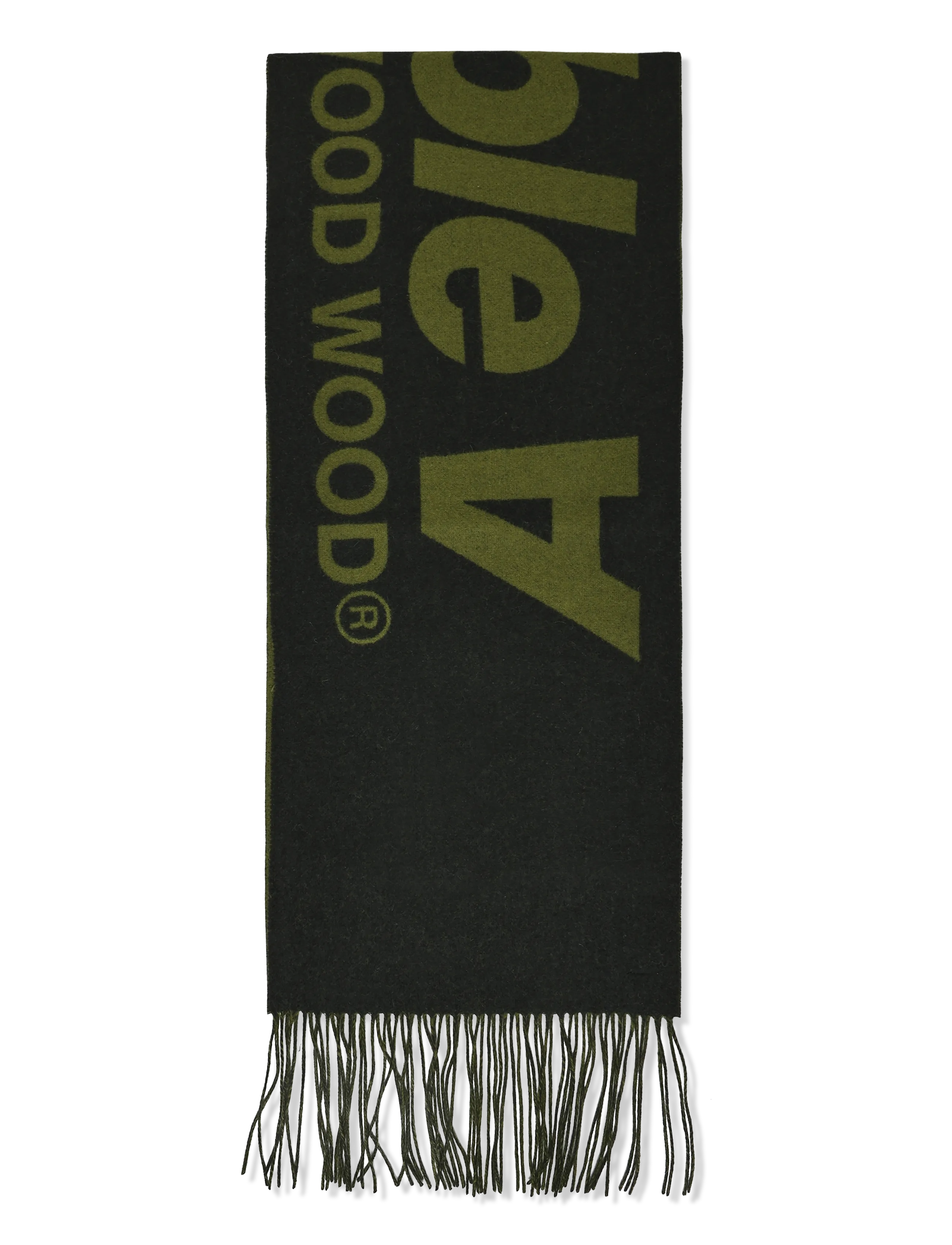 WOOD WOOD WWLeon double A italic scarf 25257 - Halsdukar - PIRATE BLACK / khaki/green