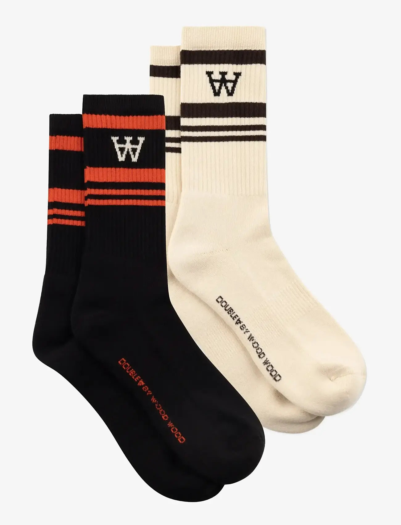 WOOD WOOD - WWRyder 2 pack sock 25330 - crew-socken - turtledove/blue+grey mel/white - 1