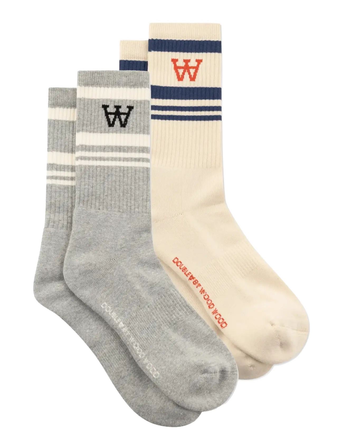 WOOD WOOD WWRyder 2 pack sock 25330 - Sokker - TURTLEDOVE/BLUE+GREY MEL/WHITE / multi