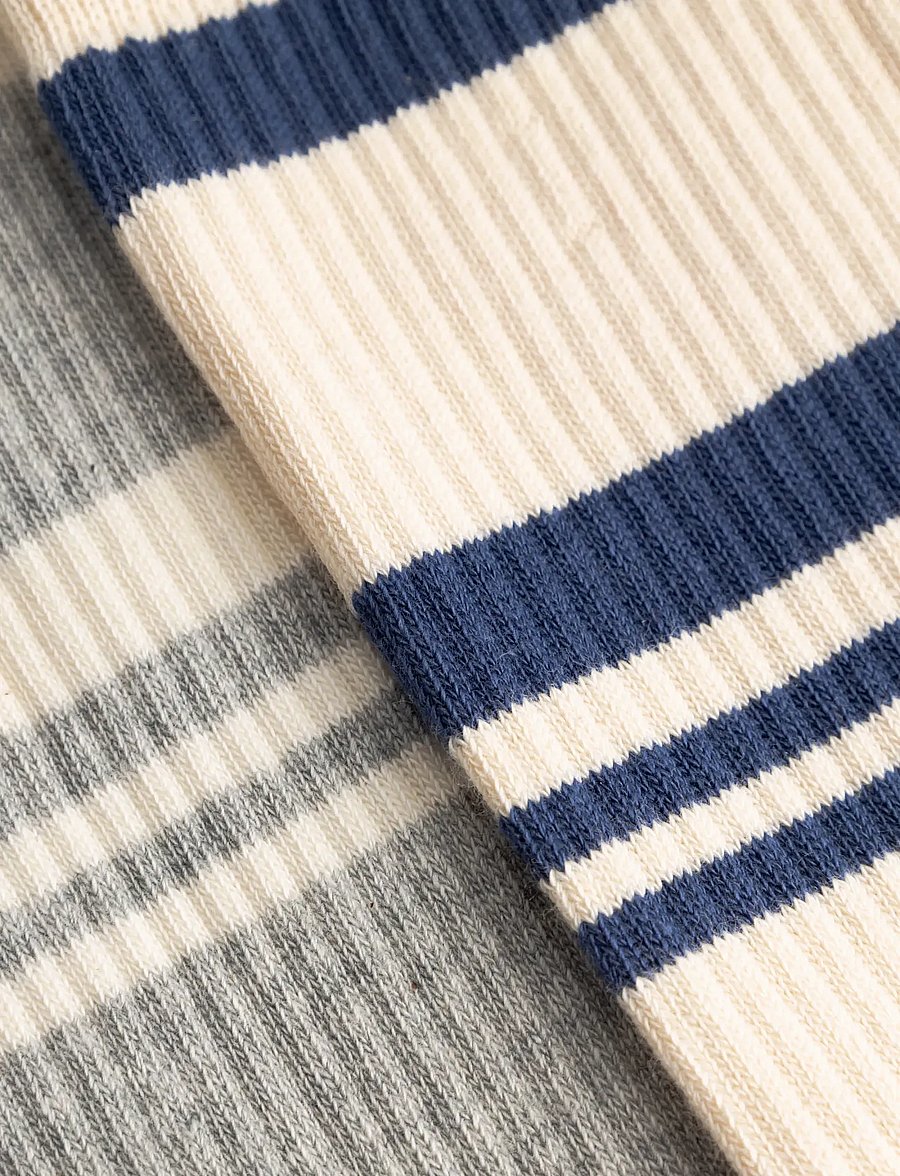 WOOD WOOD - WWRyder 2 pack sock 25330 - tennissocken - turtledove/blue+grey mel/white - 3