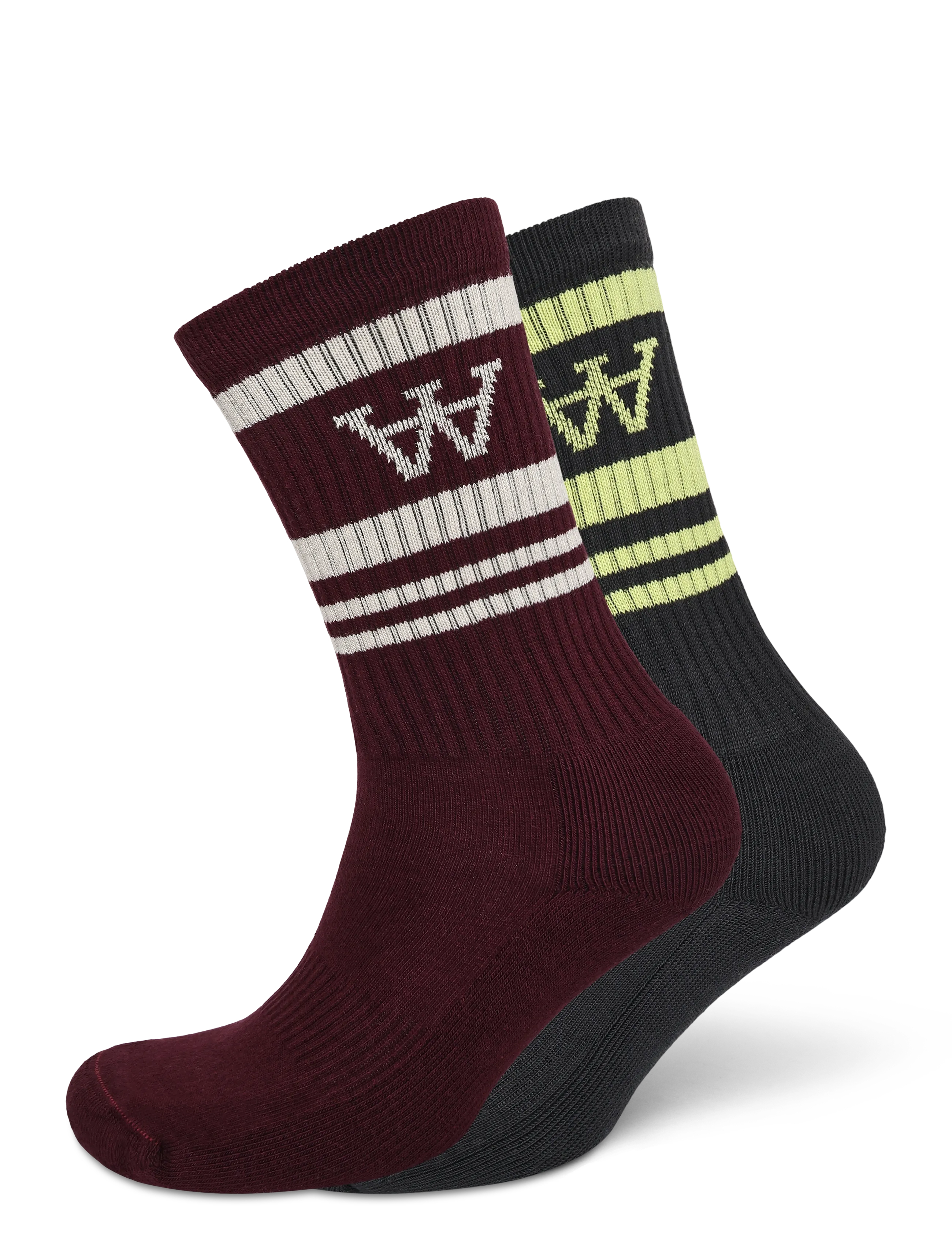 WOOD WOOD WWRyder 2 pack sock 25330 - DOUBLE A BY W.W. - BOURDEAUX/CREME + GREY/GREEN / burgundy