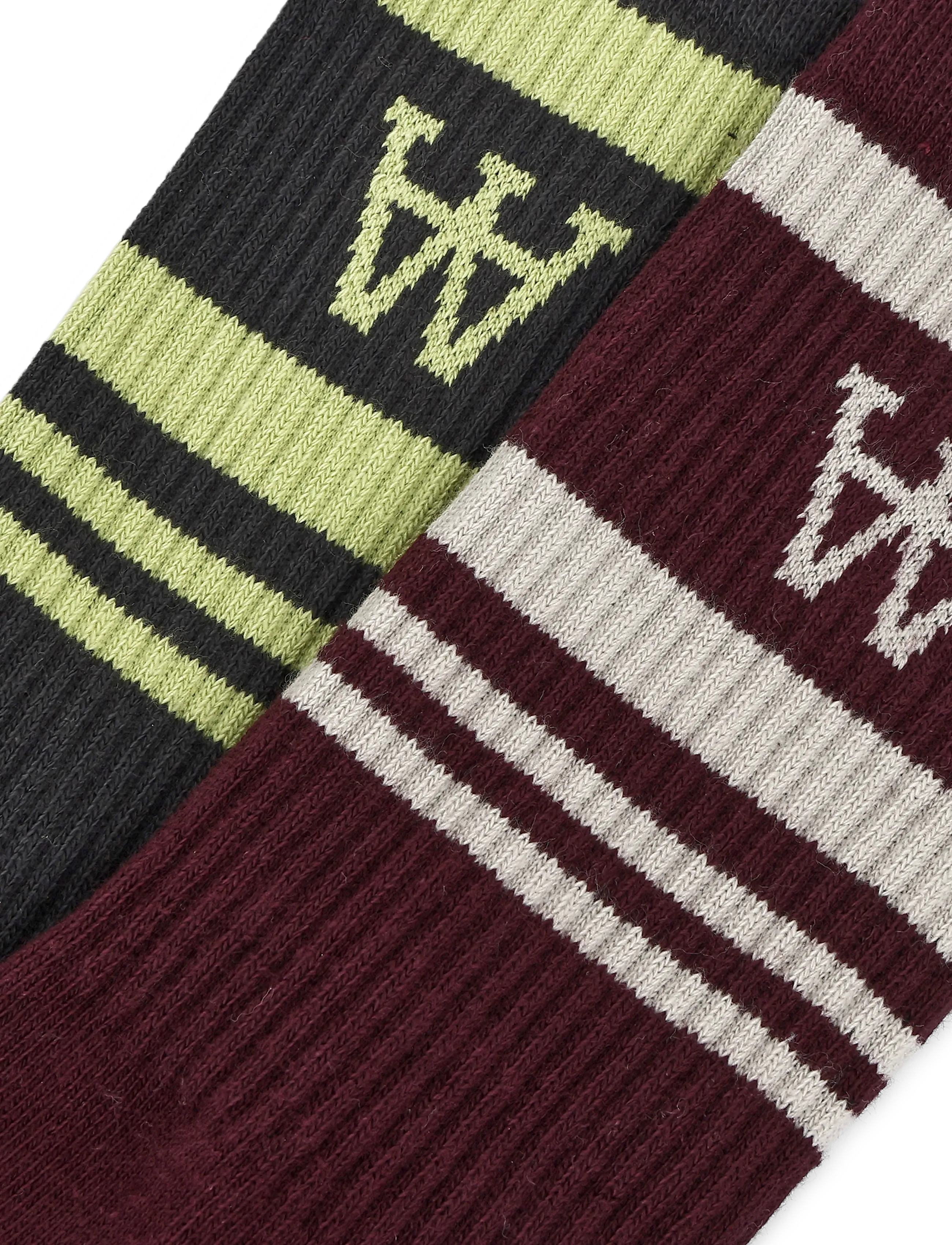 WOOD WOOD - WWRyder 2 pack sock 25330 - klassikalised sokid - bourdeaux/creme + grey/green - 2