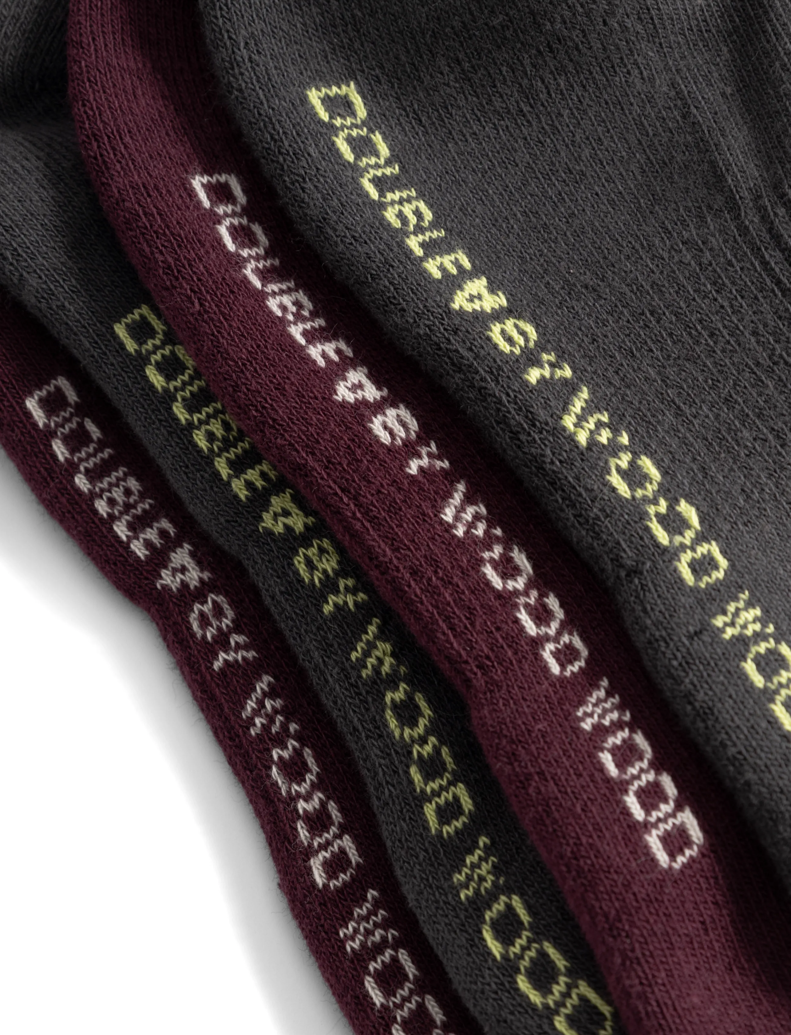 WOOD WOOD - WWRyder 2 pack sock 25330 - crew socks - bourdeaux/creme + grey/green - 1