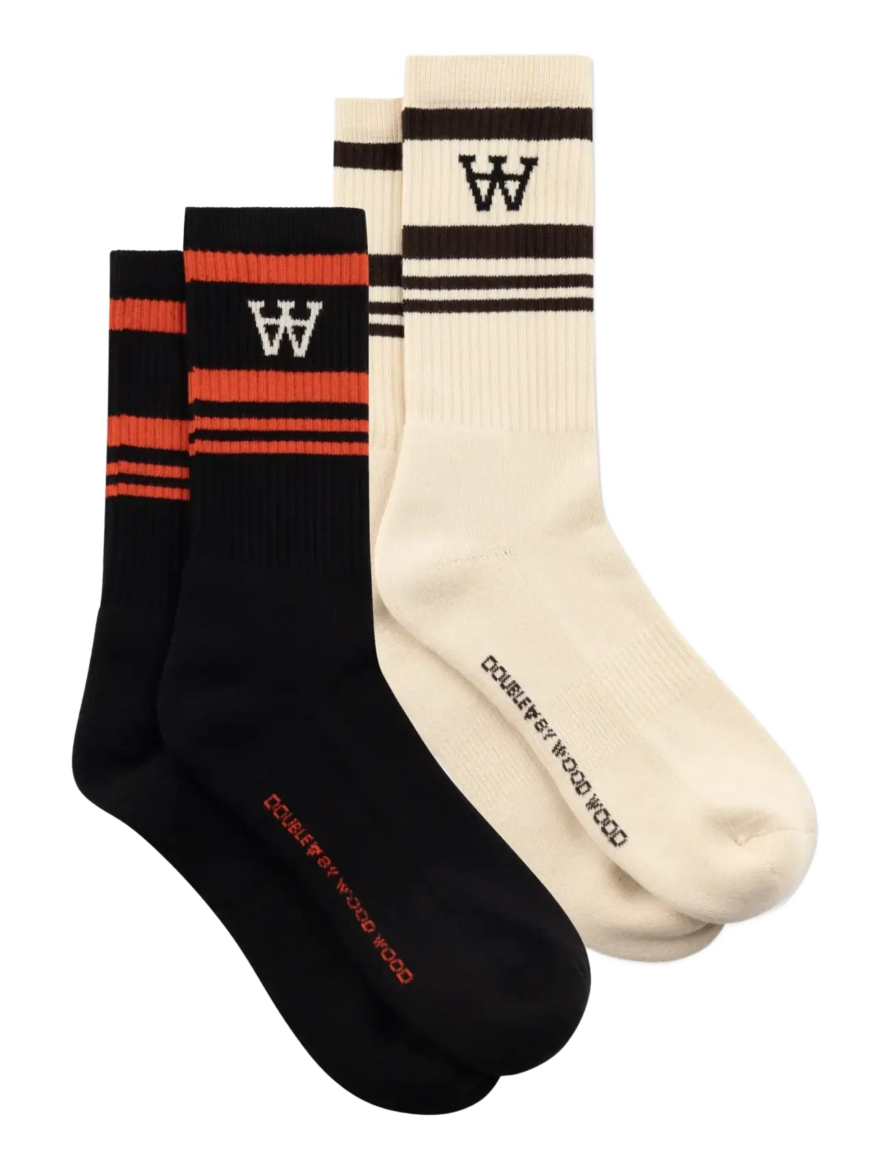 WOOD WOOD WWRyder 2 pack sock 25330 - Sokker - TURTLEDOVE/DESERT P+ BLACK/RED / multi