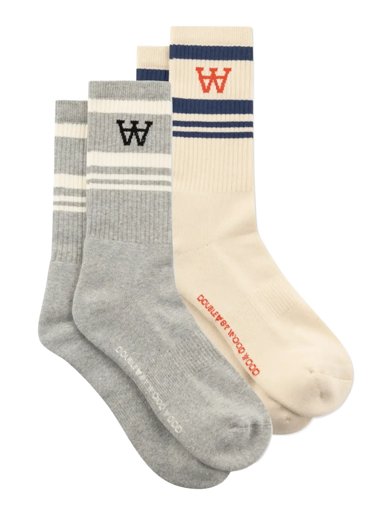 WOOD WOOD WWRyder 2 pack sock 25330 - Sneackersocken - TURTLEDOVE/DESERT P+ BLACK/RED / multi
