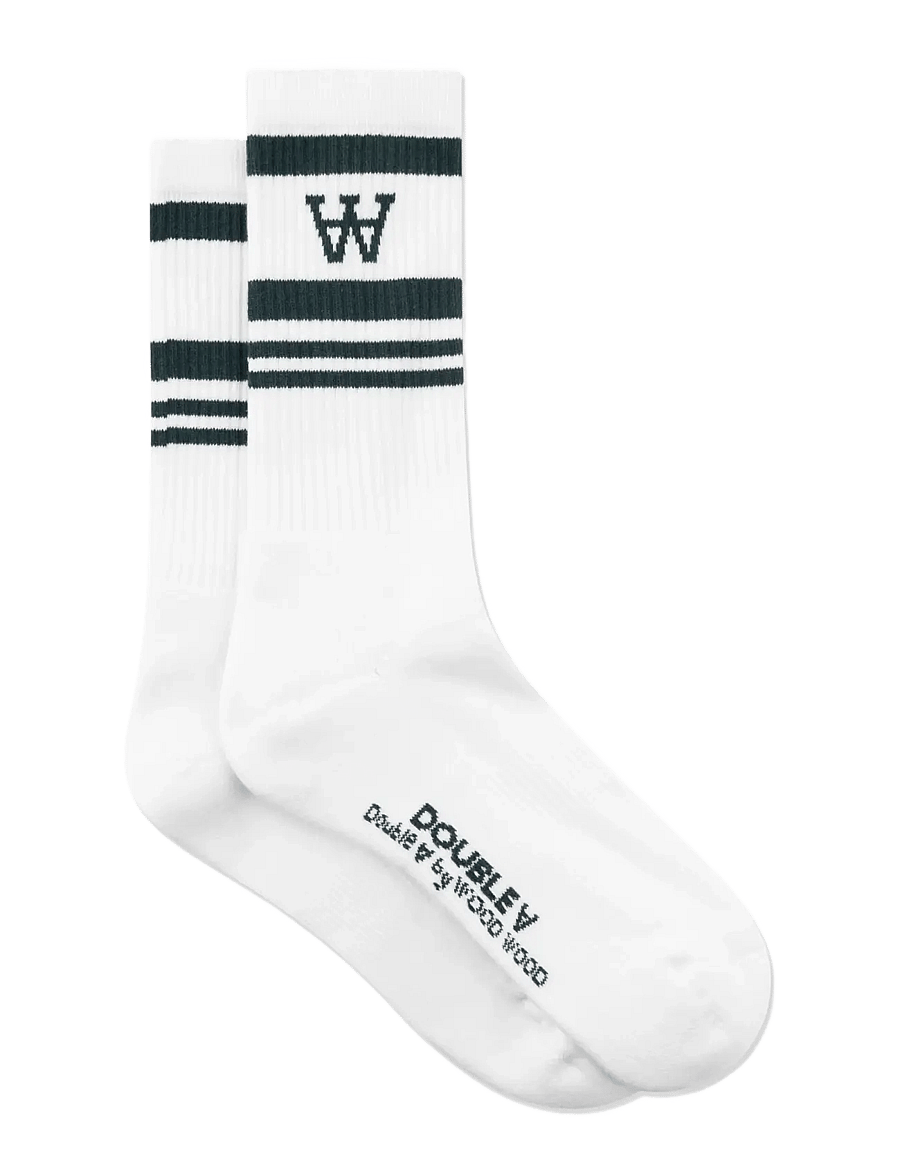 WOOD WOOD - WWRyder 2 pack sock 25330 - tennissocken - white/black / white/green - 2