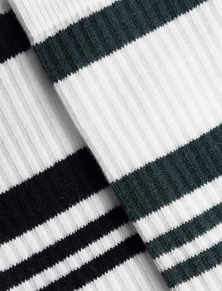 WOOD WOOD - WWRyder 2 pack sock 25330 - vanliga strumpor - white/black / white/green - 3
