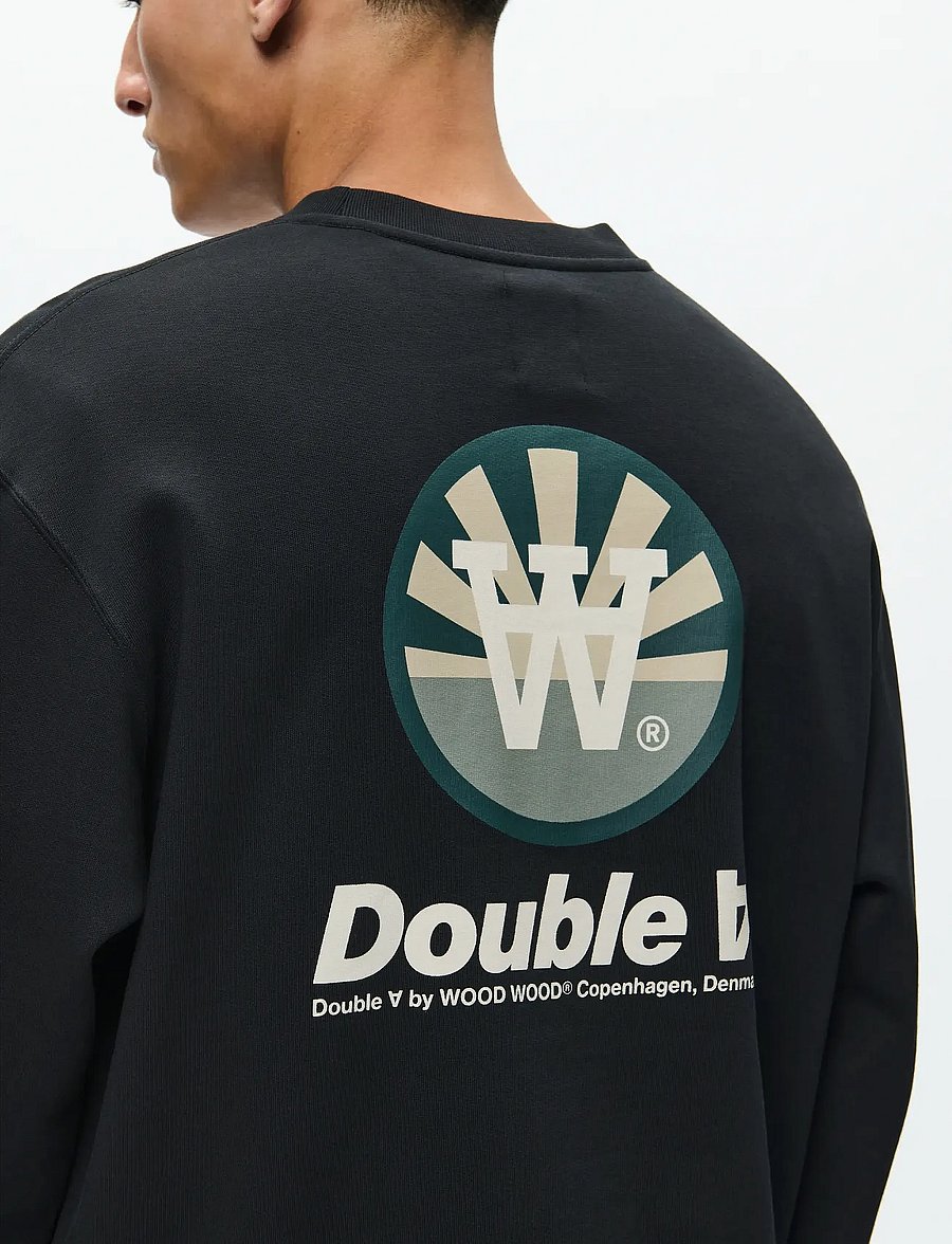 WOOD WOOD - WWJames crew neck doublesun 25219 - dressipluusid - black - 0