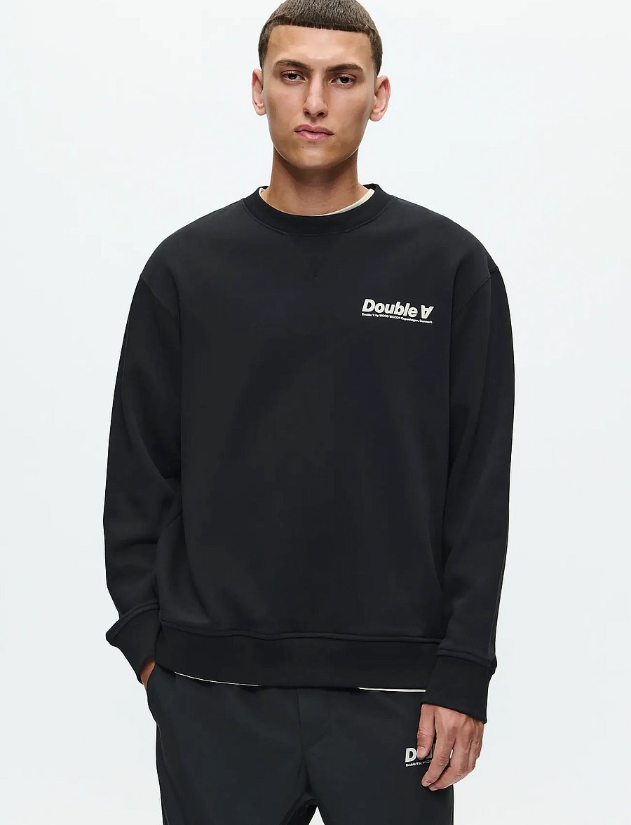WOOD WOOD - WWJames crew neck doublesun 25219 - dressipluusid - black - 4