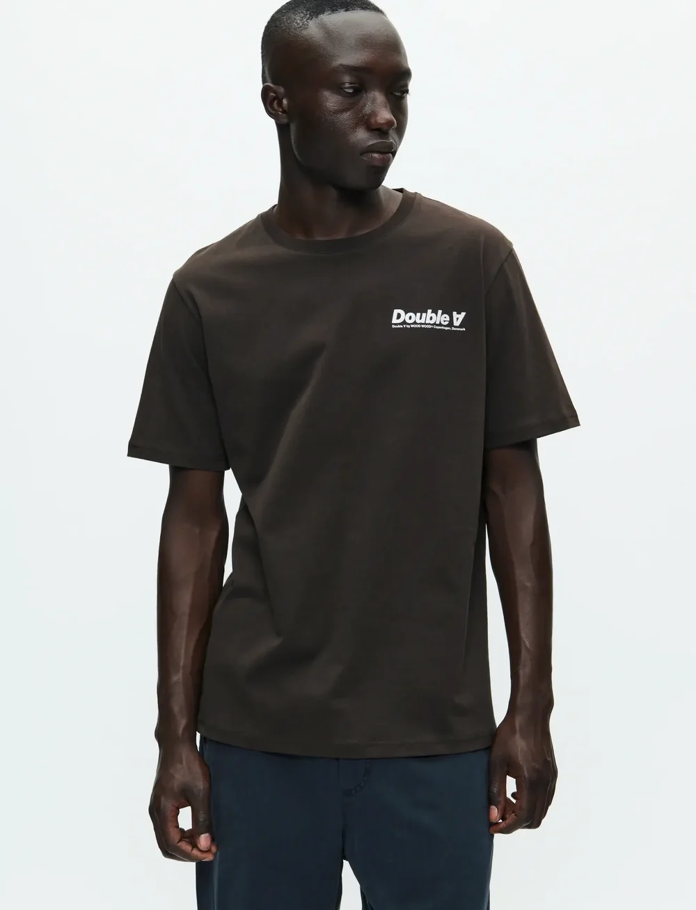 WOOD WOOD - WWAce tee doublesun 25220 - kortærmede t-shirts - chocolate torte - 0