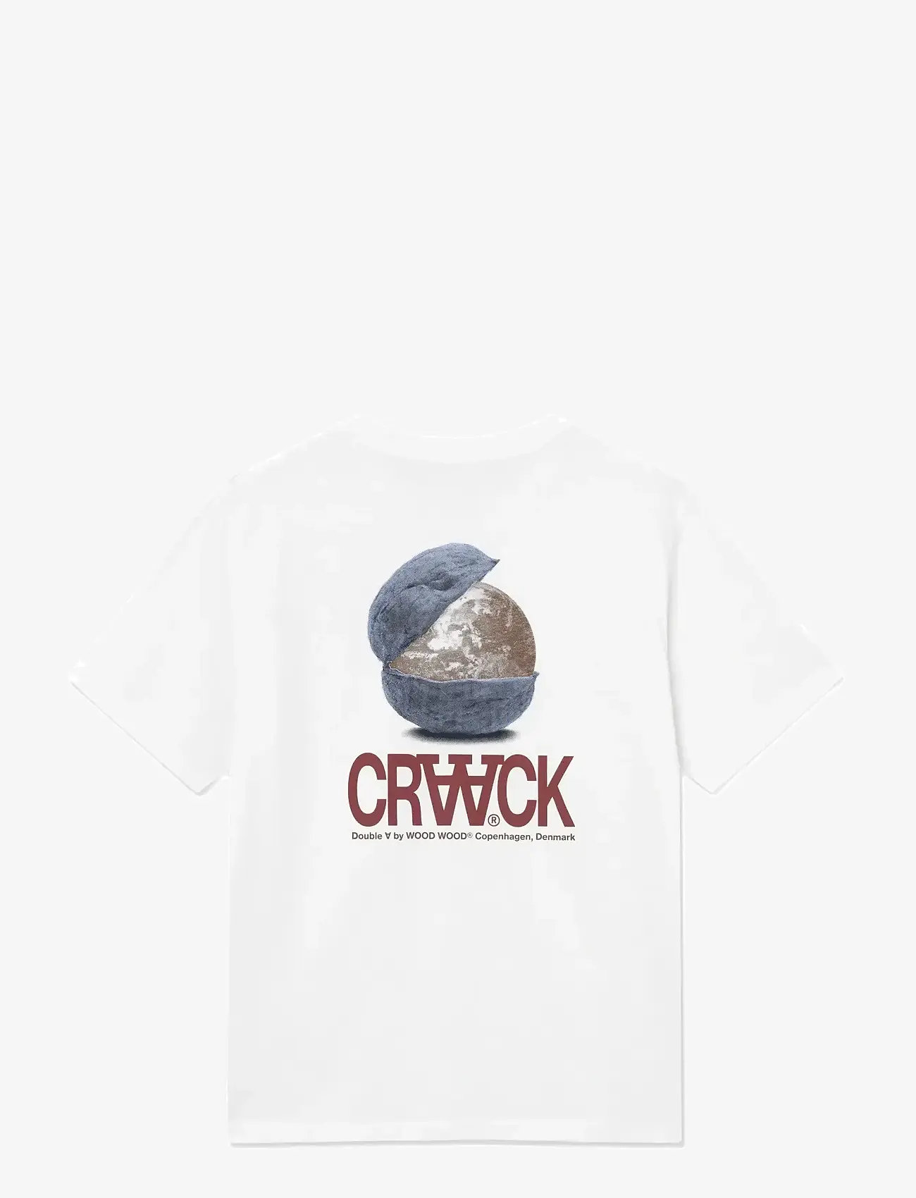 WOOD WOOD - WWAce tee craack 25220 - kortærmede t-shirts - bright white - 2