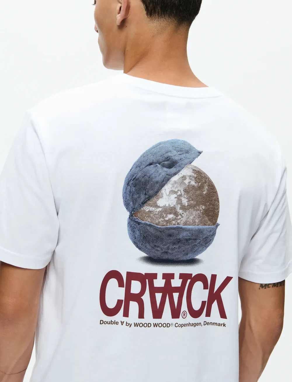 WOOD WOOD - WWAce tee craack 25220 - lühikeste varrukatega t-särgid - bright white - 0