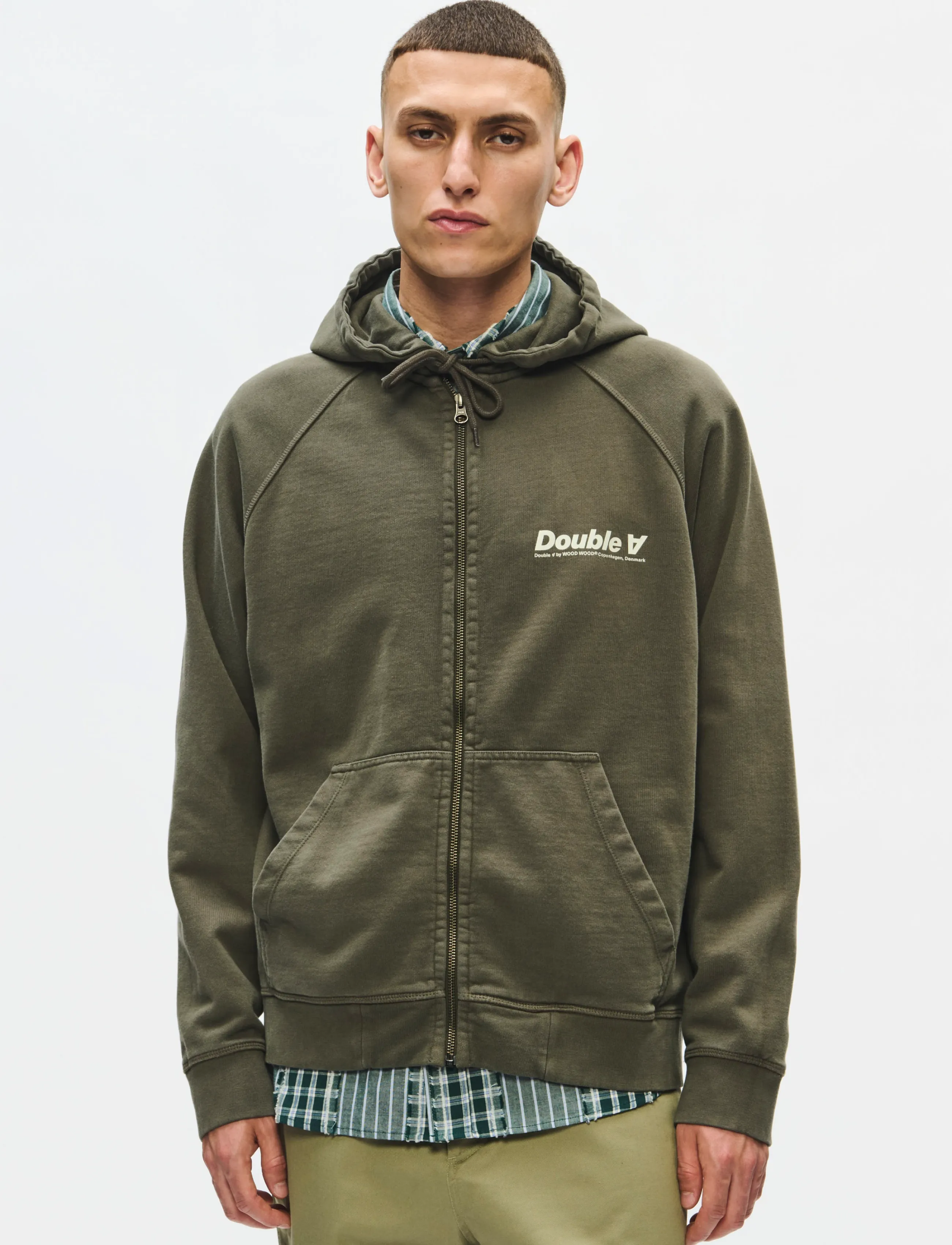 WOOD WOOD WWSven zipper hoodie 25317 - Streetwear - DEEP DEPTHS / khaki/green