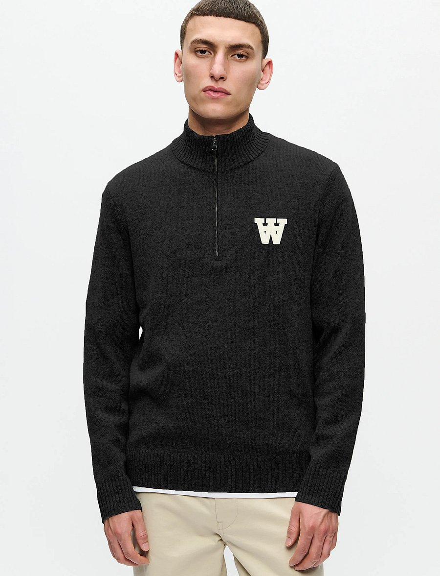 WOOD WOOD - WWTay half zipper 25081 - half zip jumpers - black beauty - 0