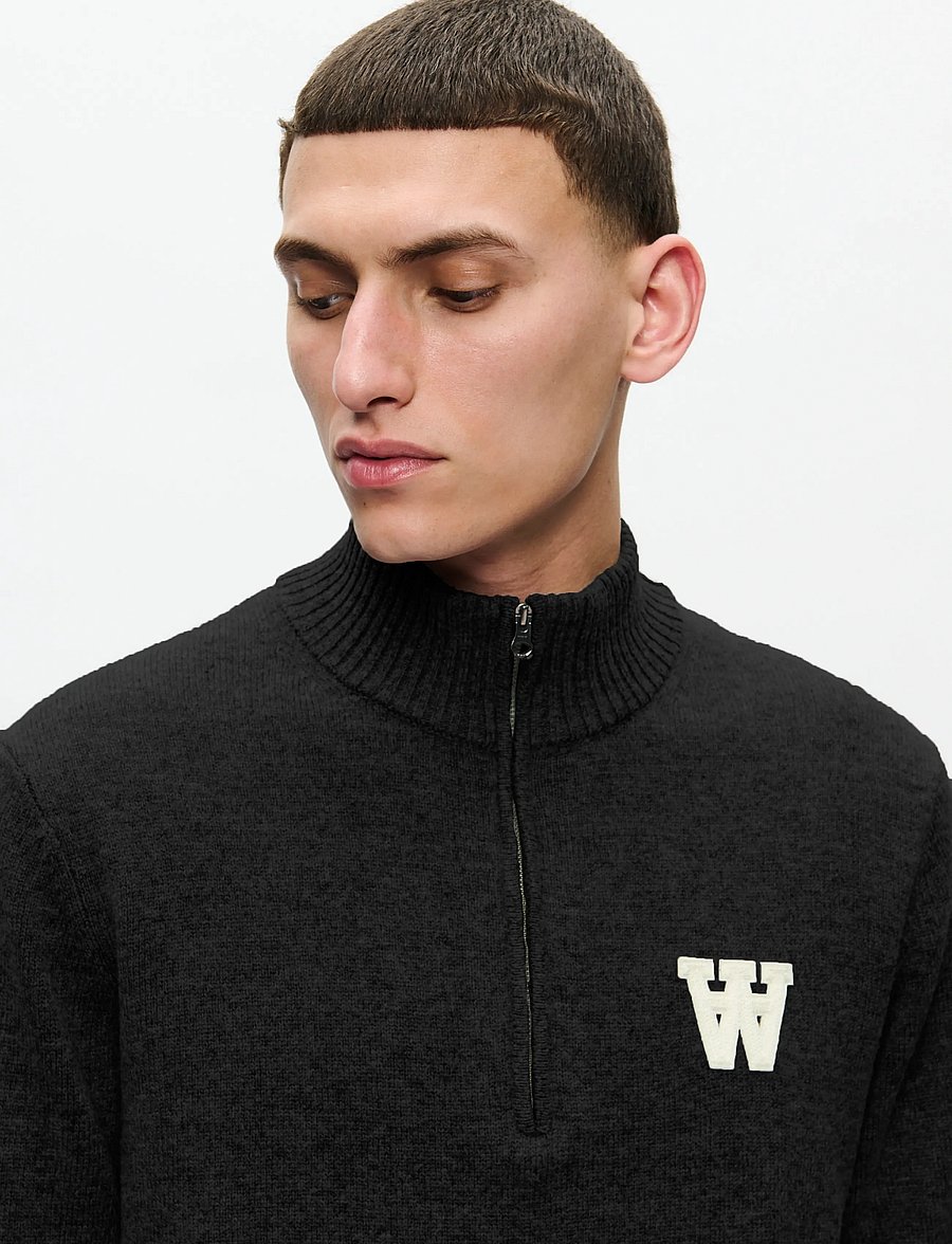 WOOD WOOD - WWTay half zipper 25081 - half zip jumpers - black beauty - 4
