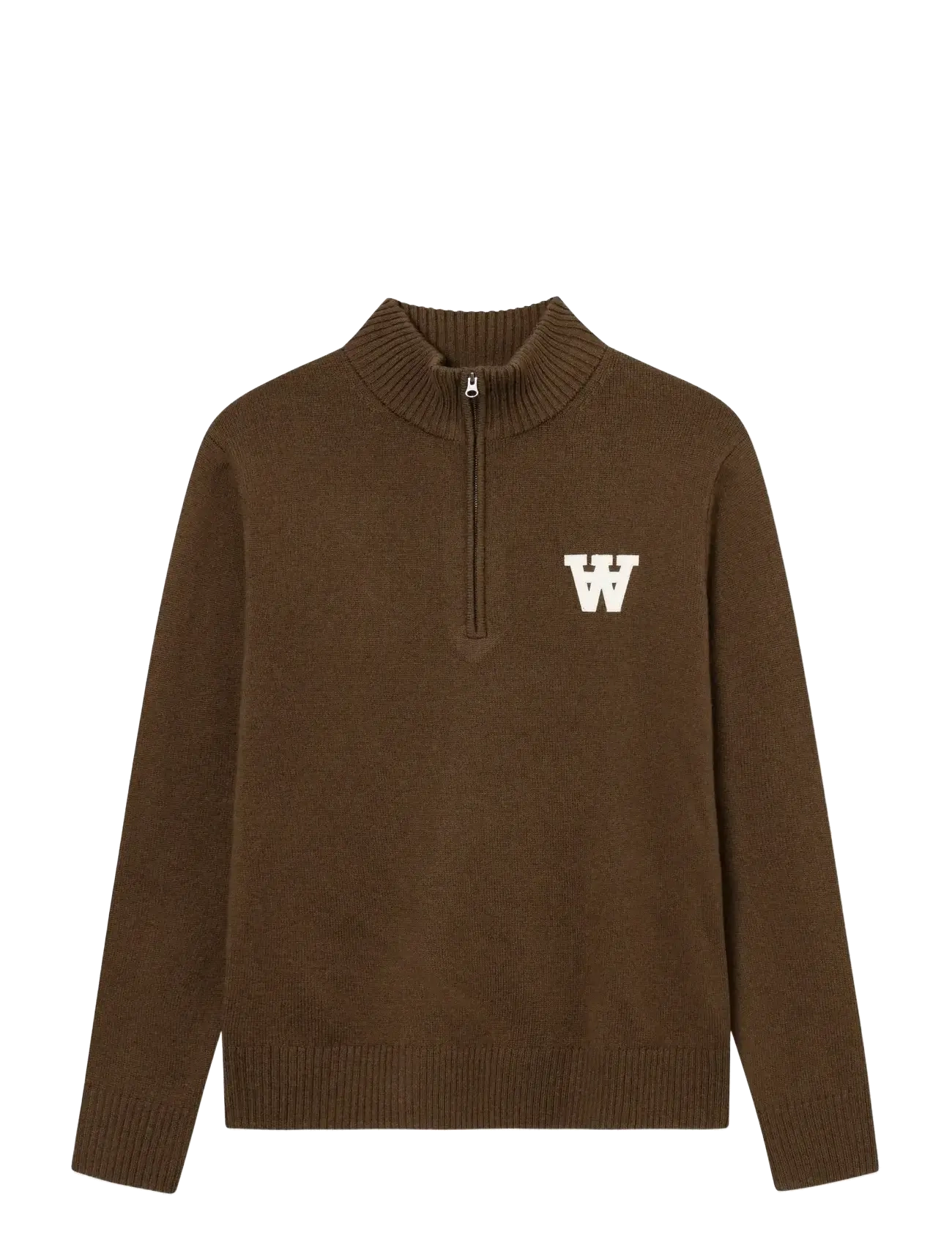 WOOD WOOD WWTay half zipper 25081 - Strik - DESERT PALM / brown