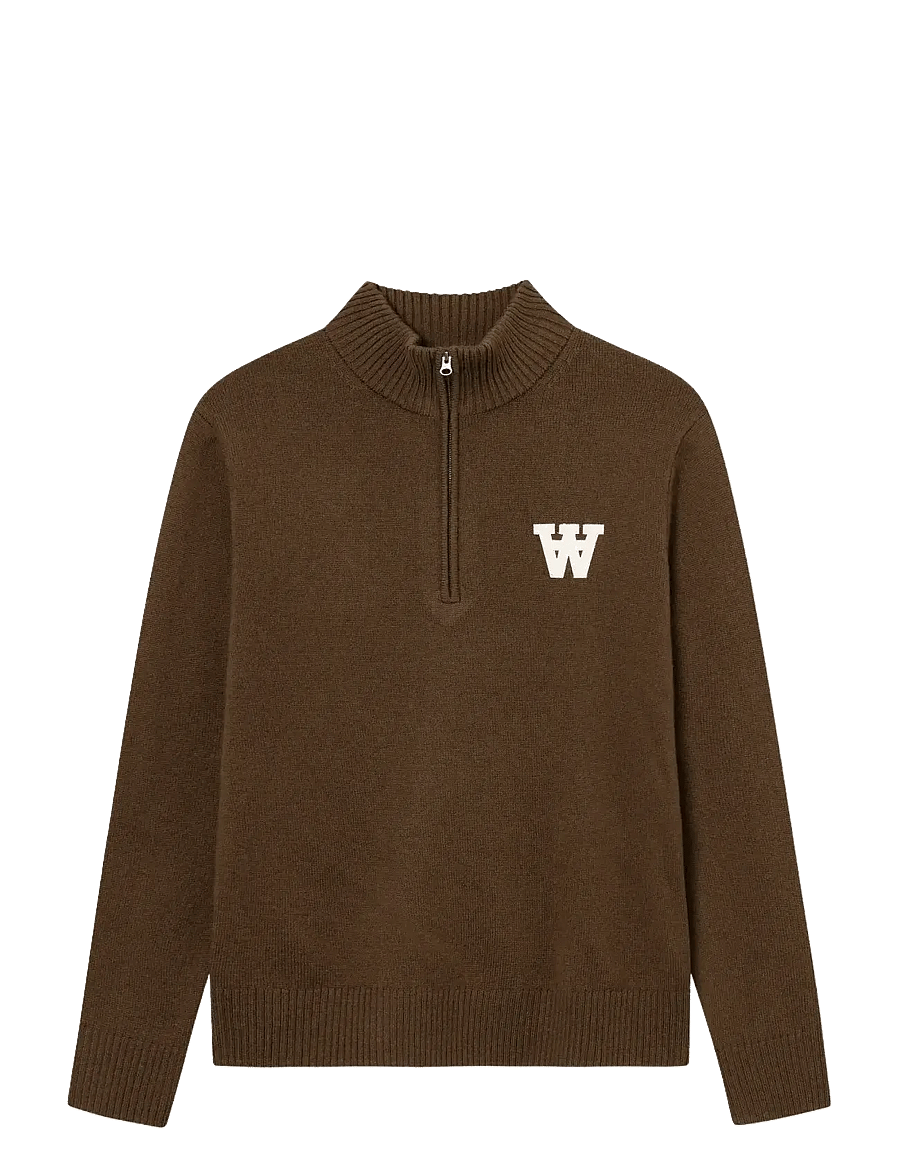 WOOD WOOD - WWTay half zipper 25081 - pullover mit halbem reißverschluss - desert palm - 1
