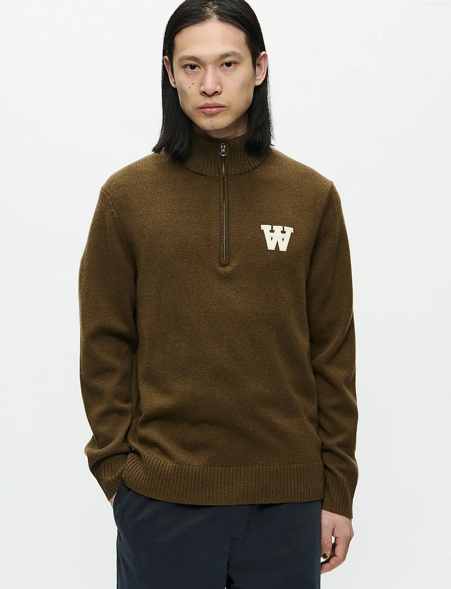 WOOD WOOD - WWTay half zipper 25081 - pullover mit halbem reißverschluss - desert palm - 0