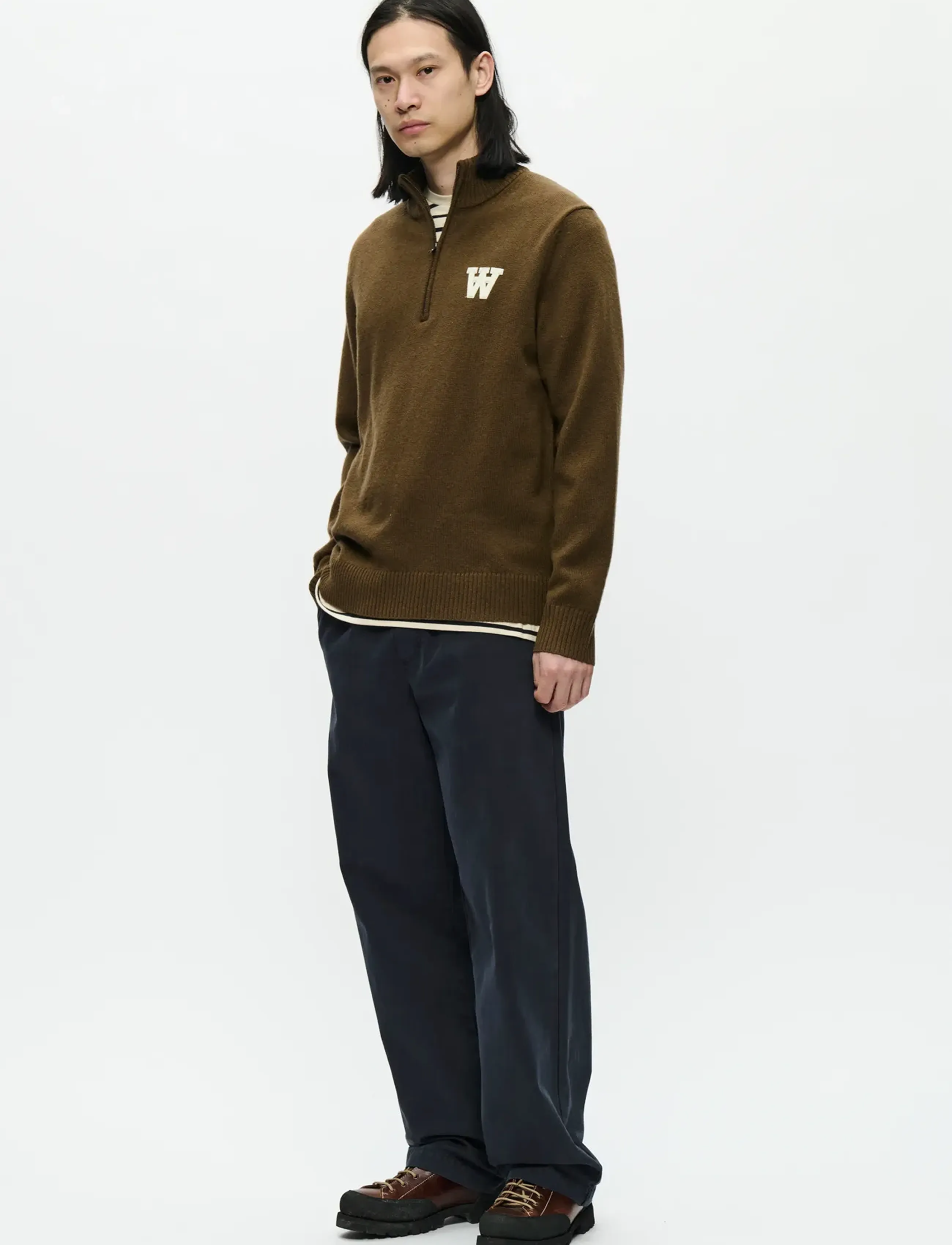 WOOD WOOD - WWTay half zipper 25081 - halfzip strik - desert palm - 2