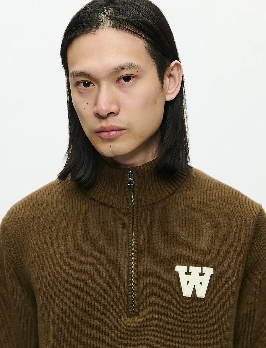 WOOD WOOD - WWTay half zipper 25081 - pullover mit halbem reißverschluss - desert palm - 4