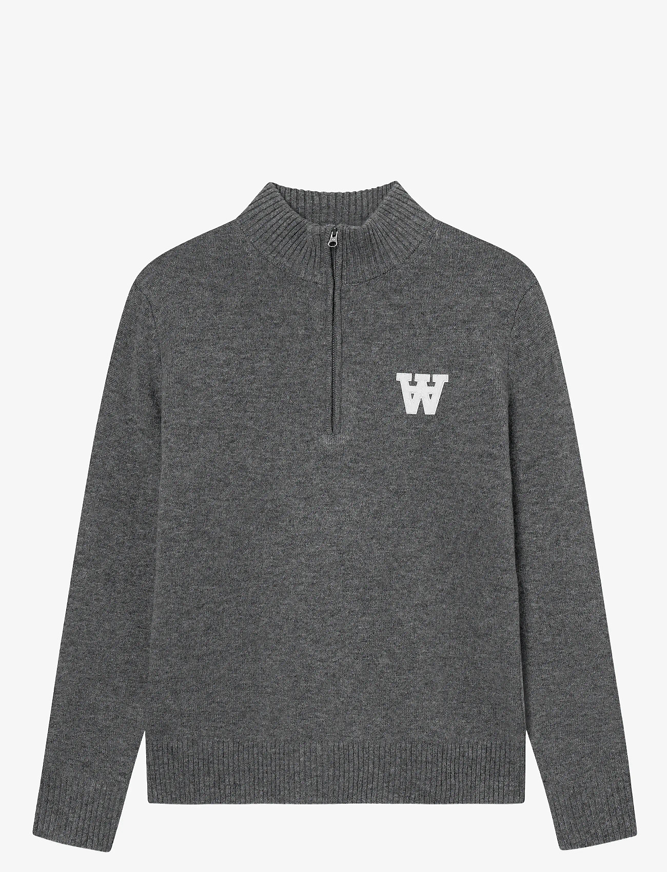 WOOD WOOD - WWTay half zipper 25081 - halfzip strik - light melange grey - 1