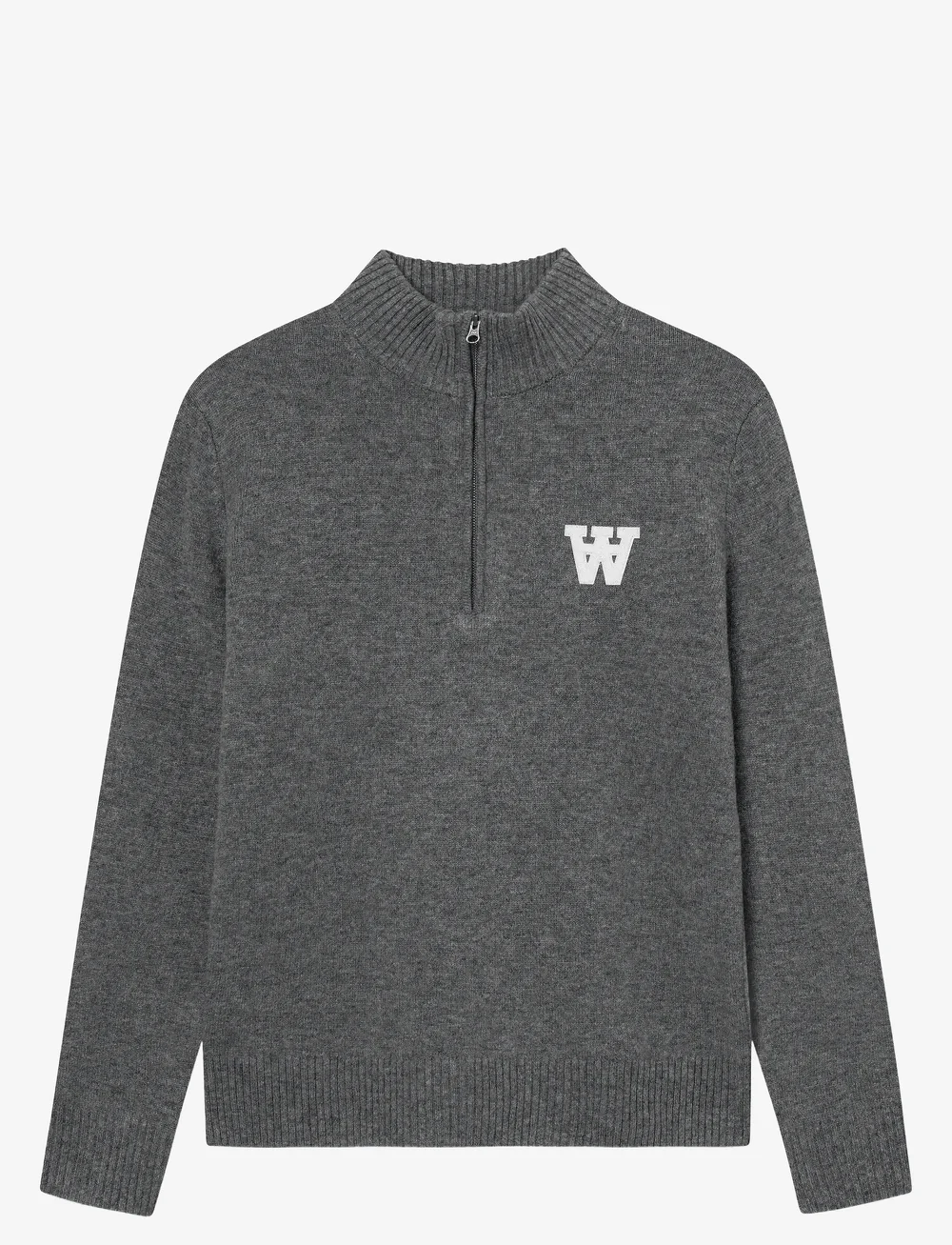 WOOD WOOD - WWTay half zipper 25081 - halfzip strik - light melange grey - 1