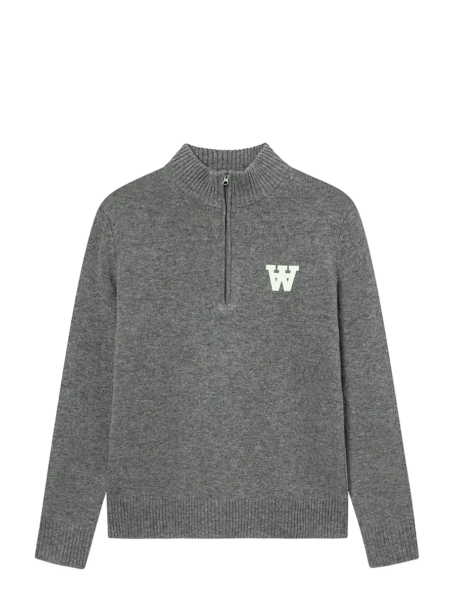 WOOD WOOD - WWTay half zipper 25081 - pullover mit halbem reißverschluss - light melange grey - 1