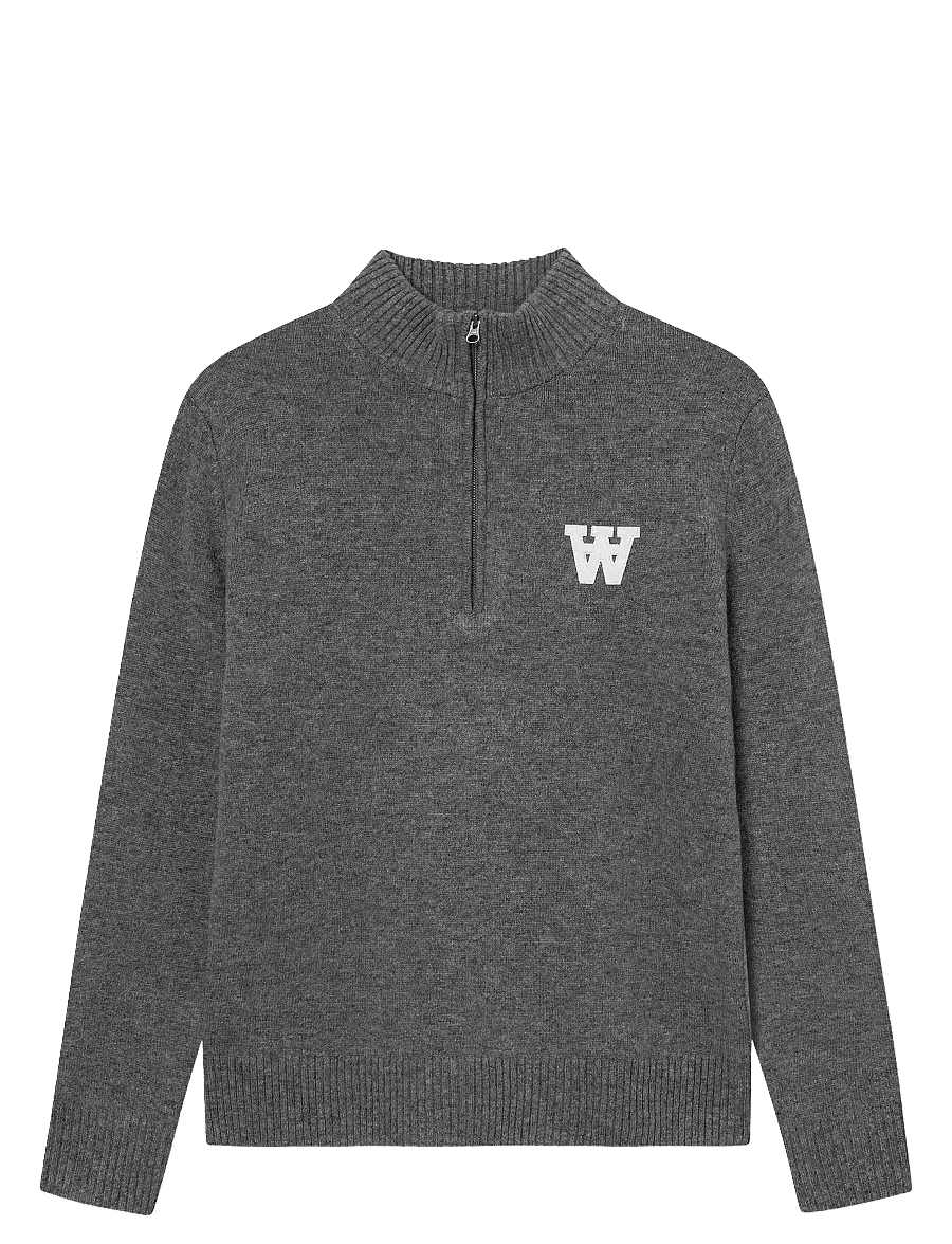 WOOD WOOD - WWTay half zipper 25081 - half zip jumpers - light melange grey - 1
