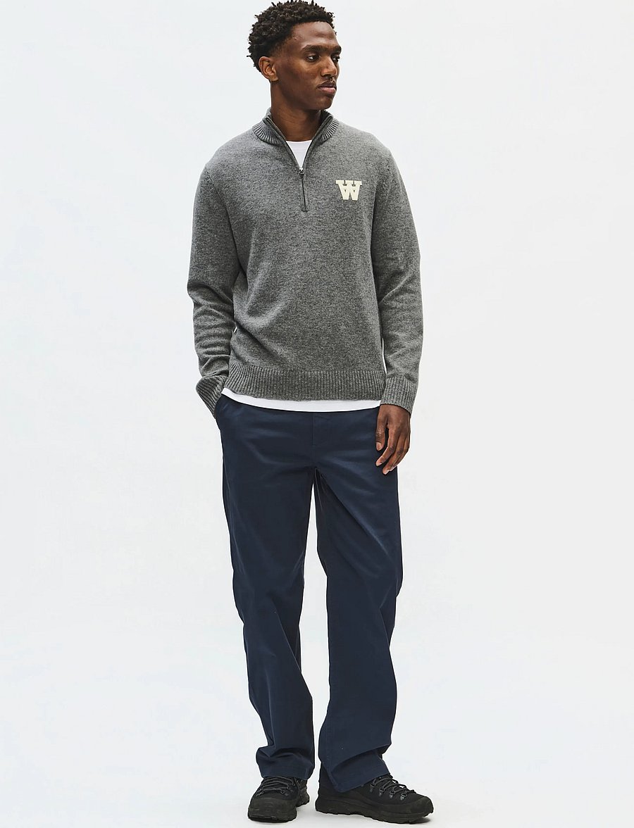 WOOD WOOD - WWTay half zipper 25081 - half zip jumpers - light melange grey - 2