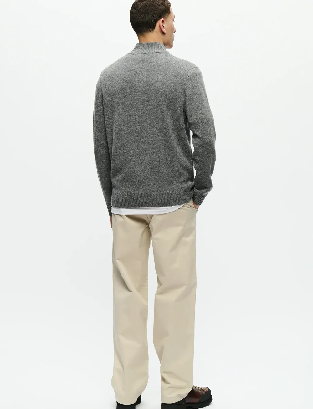 WOOD WOOD - WWTay half zipper 25081 - halfzip strik - light melange grey - 3