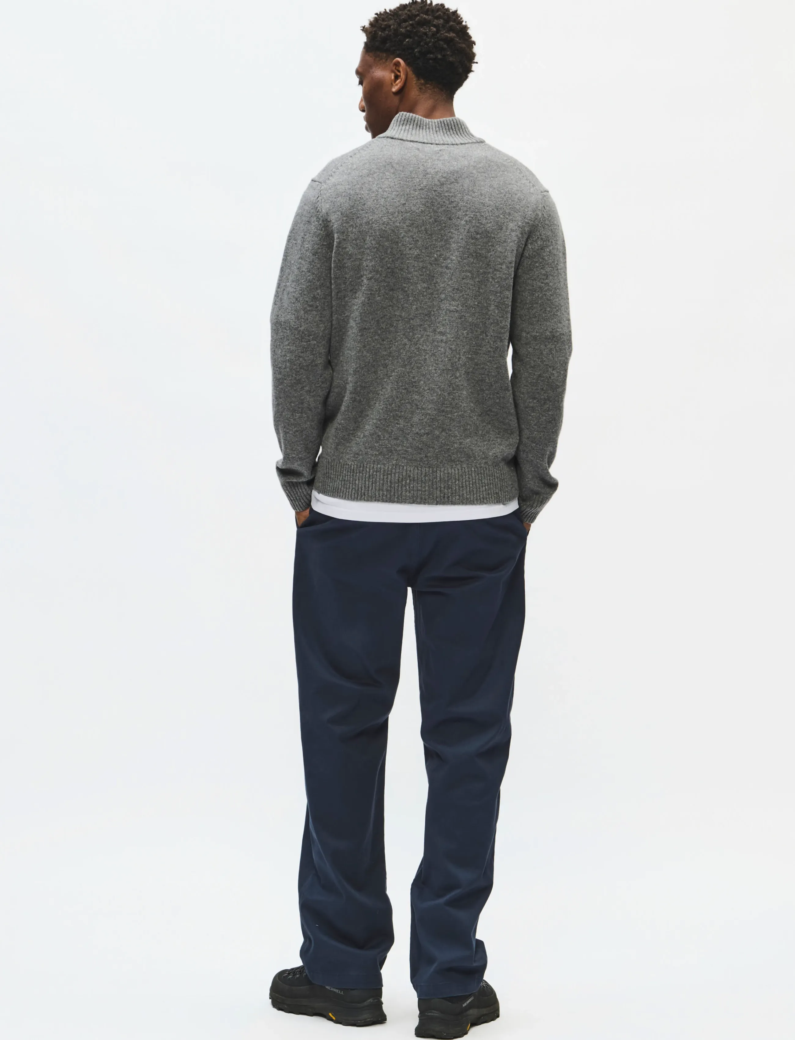 WOOD WOOD - WWTay half zipper 25081 - halfzip strik - light melange grey - 3