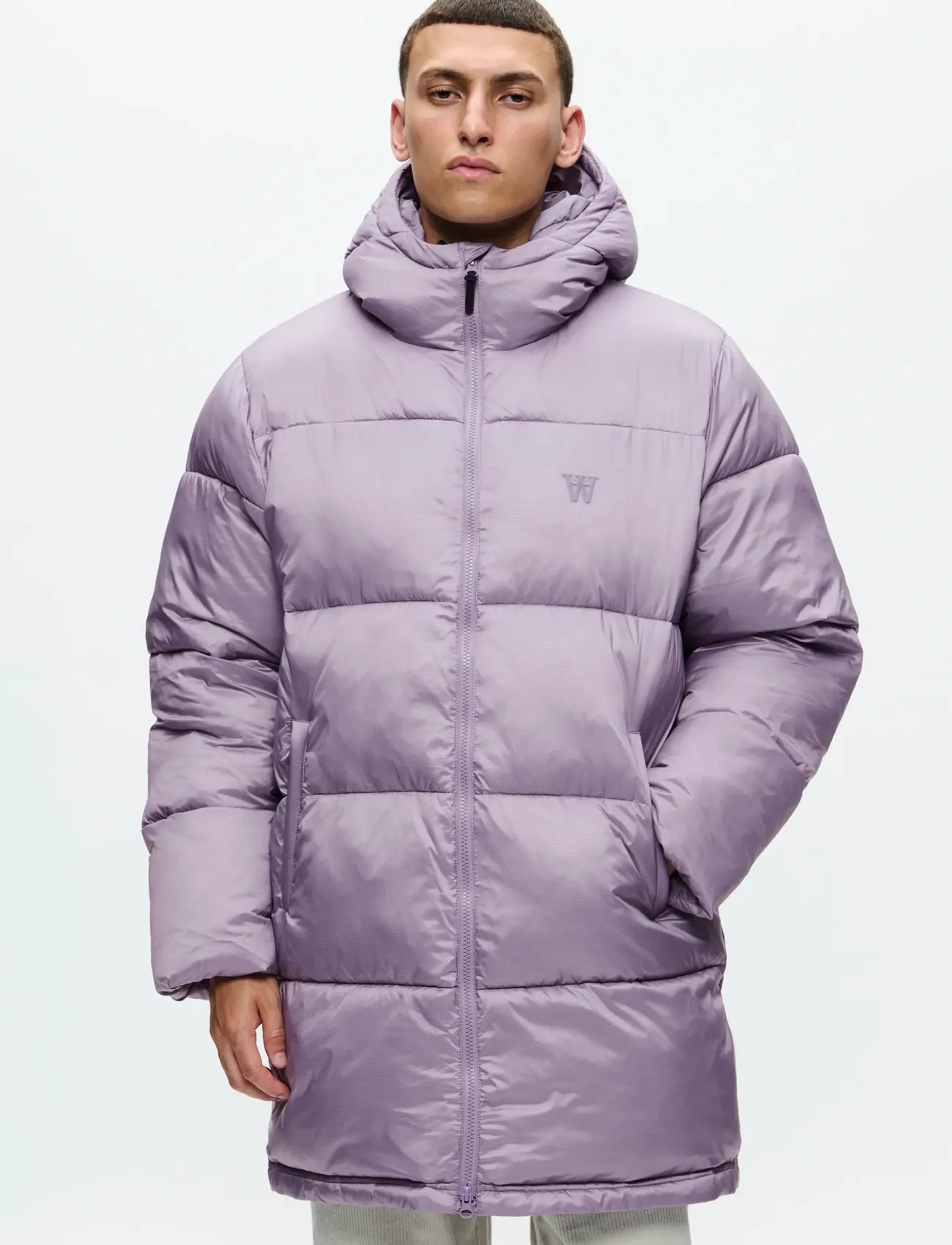 WOOD WOOD Wwclaus Puffer Coat 25233, Mænd, Pufferjakke Med Hætte, Grå, Str: XXL