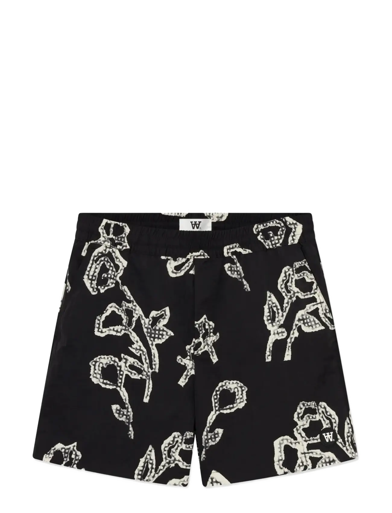 WOOD WOOD WWDub swim trunks AOP 25347 - Vaata kõiki - WHITE ROSE / black