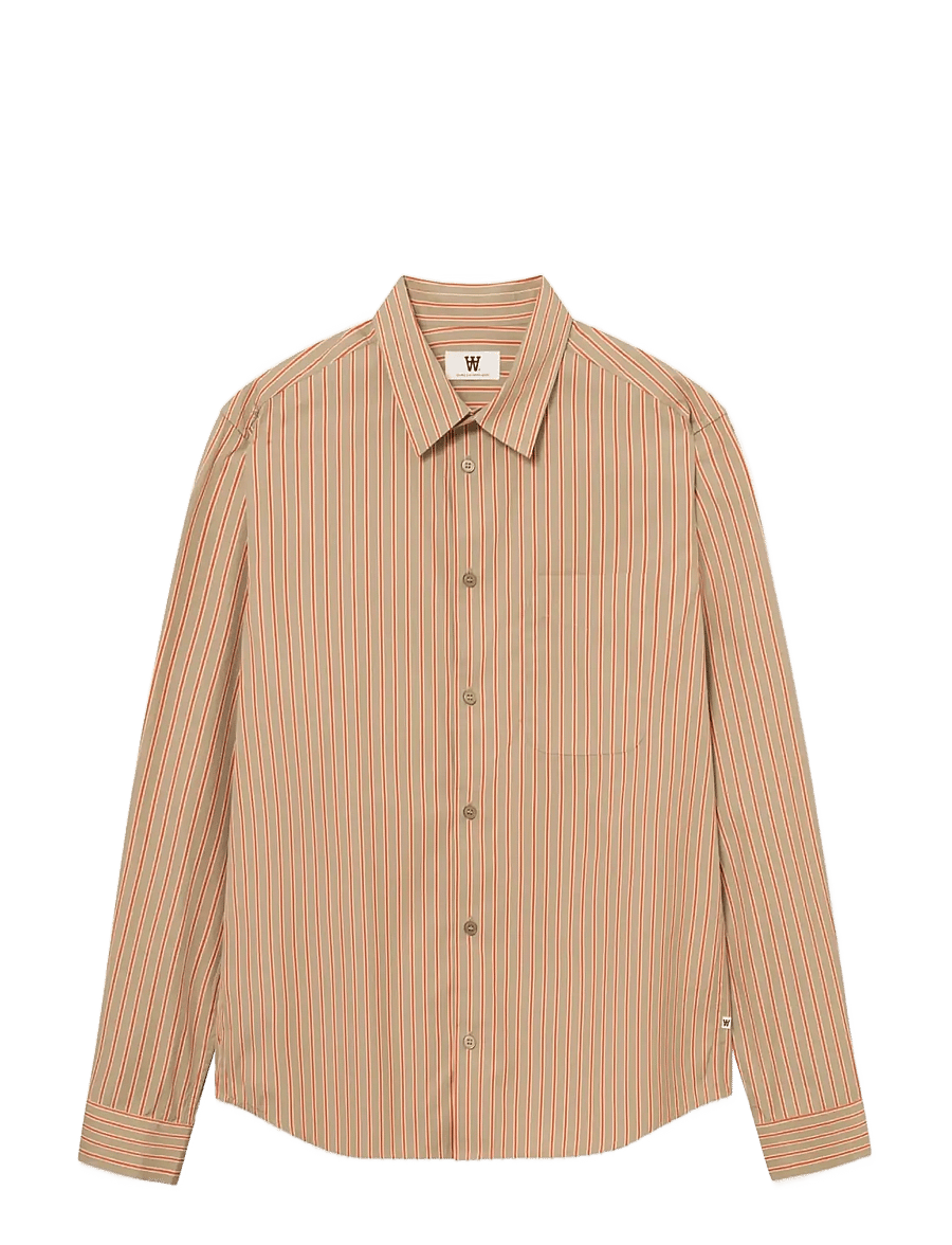 WOOD WOOD - WWAdrian shirt 25115 - dryžuoti marškiniai - poinciana stripe - 1
