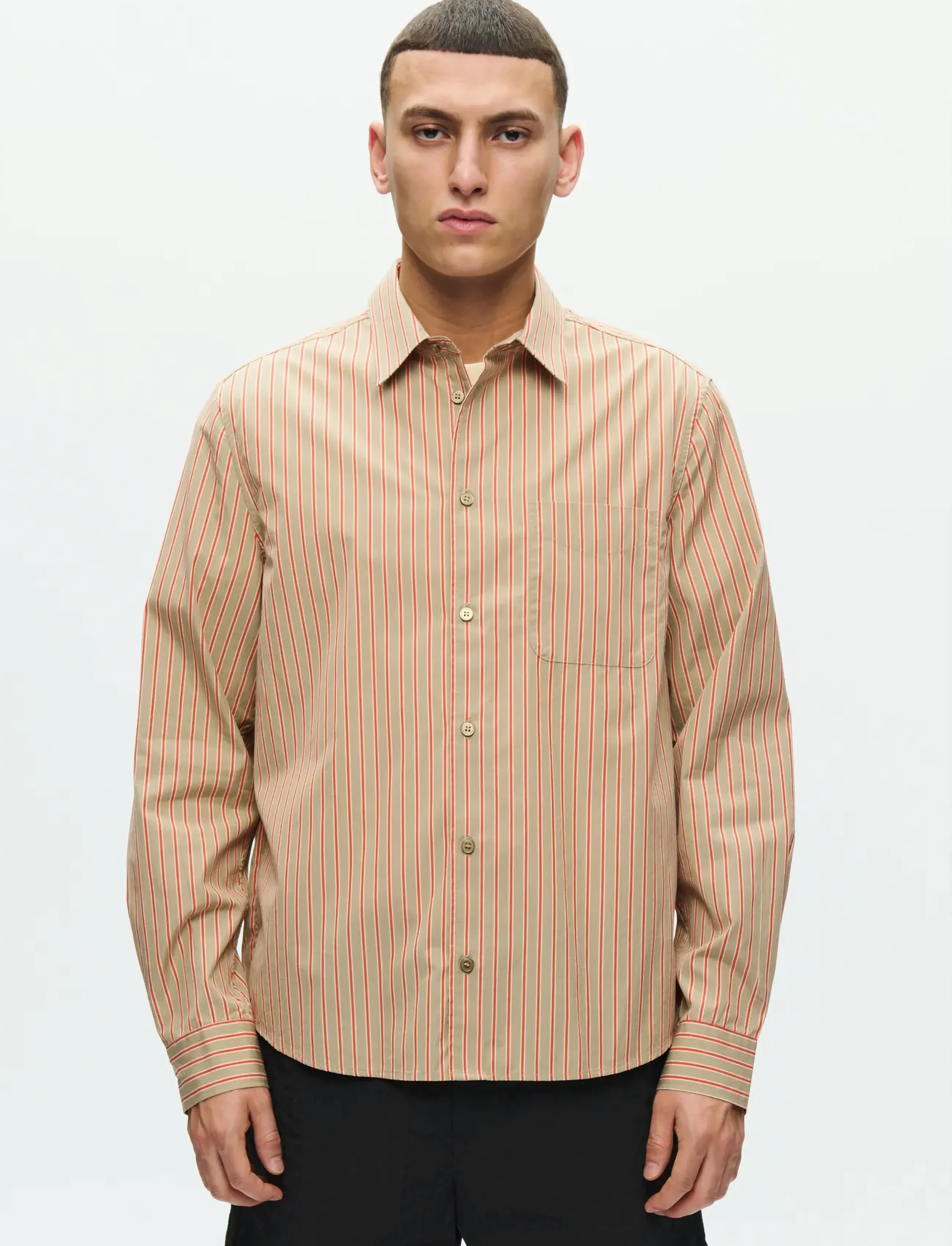 WOOD WOOD WWAdrian shirt 25115 - Tøj - POINCIANA STRIPE / multi