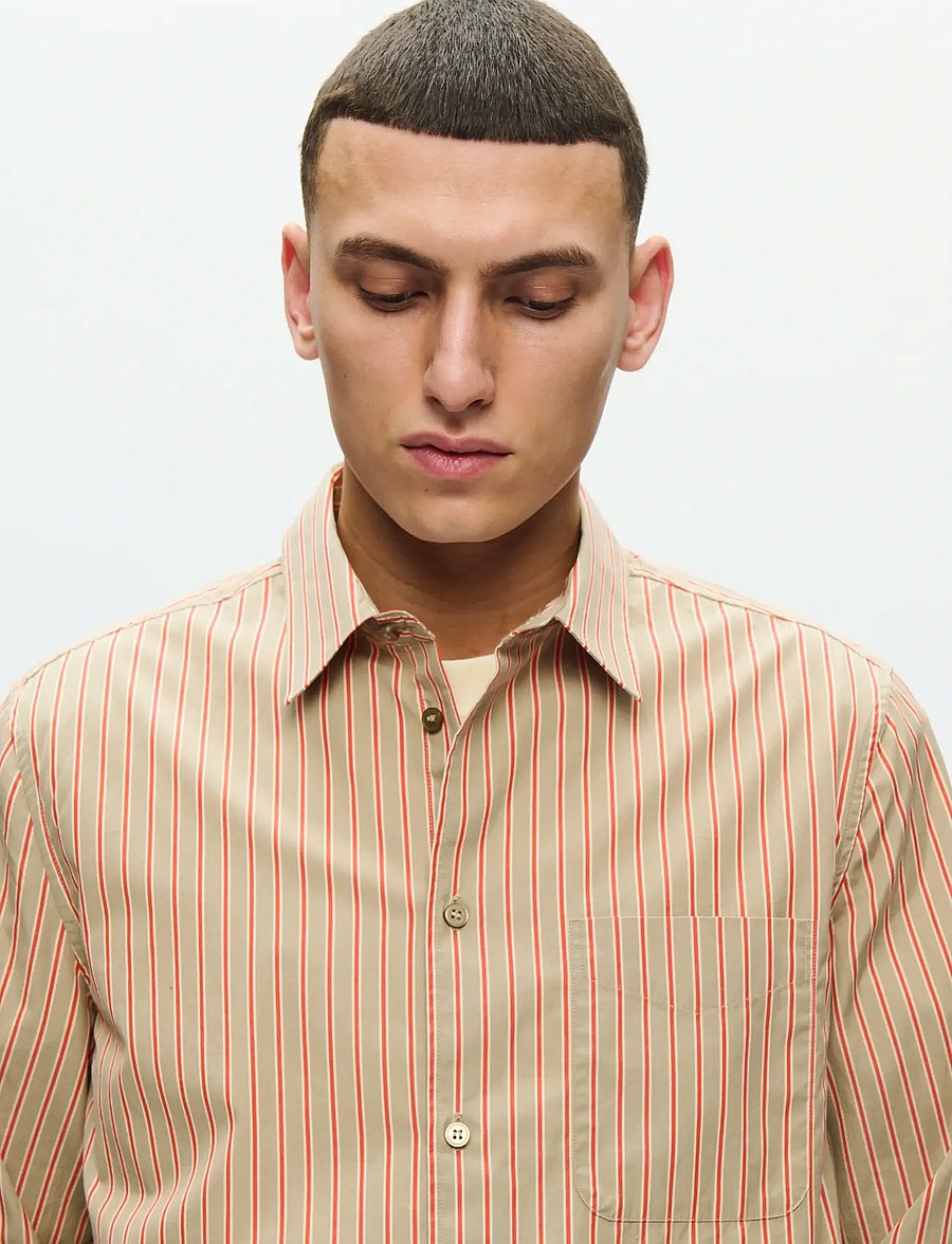 WOOD WOOD - WWAdrian shirt 25115 - dryžuoti marškiniai - poinciana stripe - 4