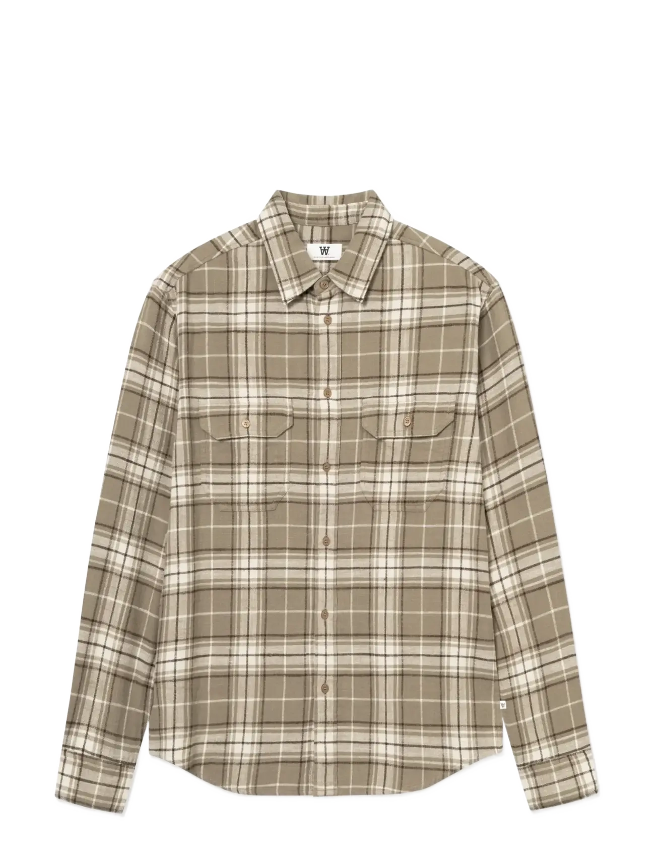 WOOD WOOD Wwcooper Shirt 25334, Mænd, Ternet Skjorte, Beige, Str: S