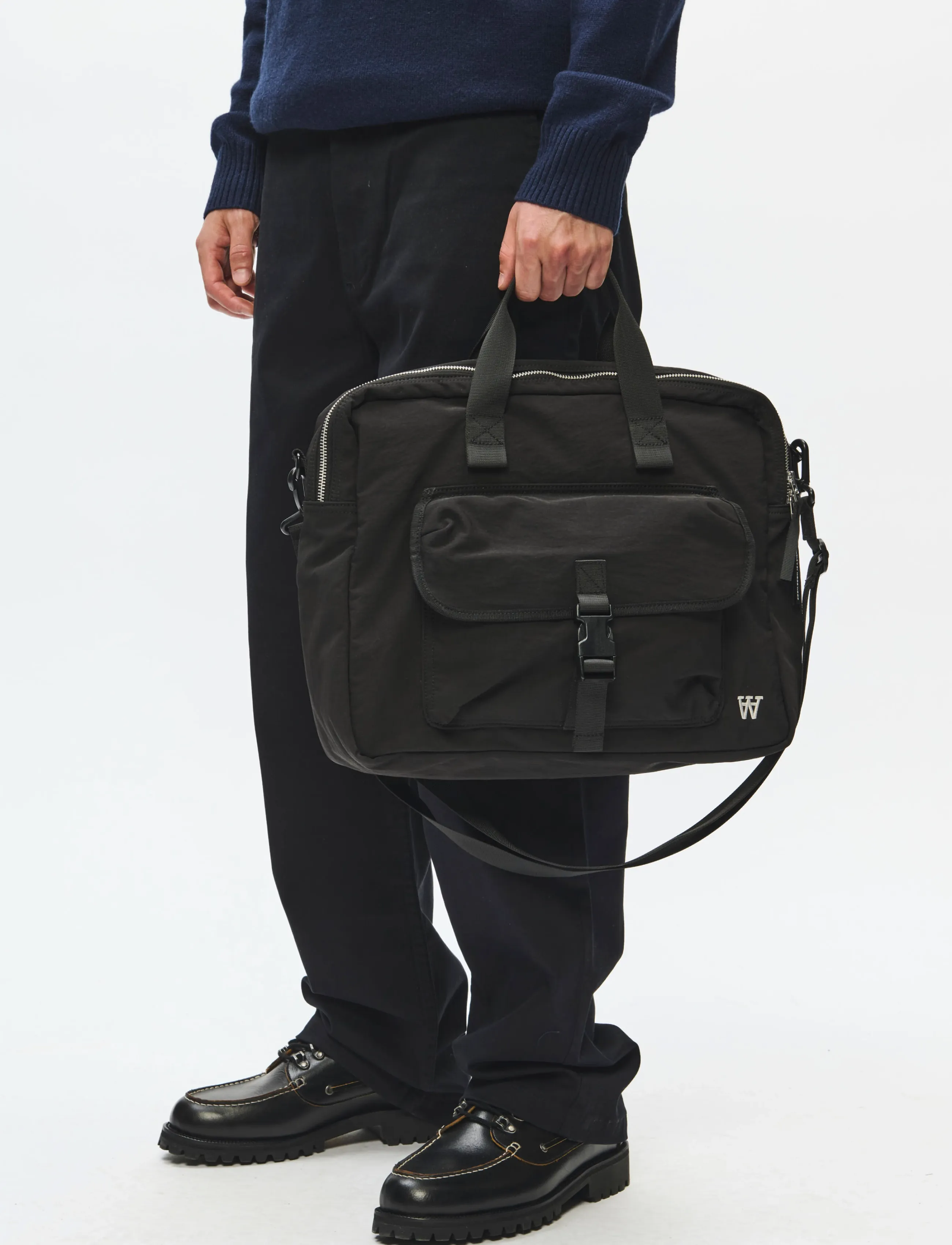 WOOD WOOD Wwwolfgang Briefcase 25346, One Size, Black, Tasker > Dokumentmapper, Herre